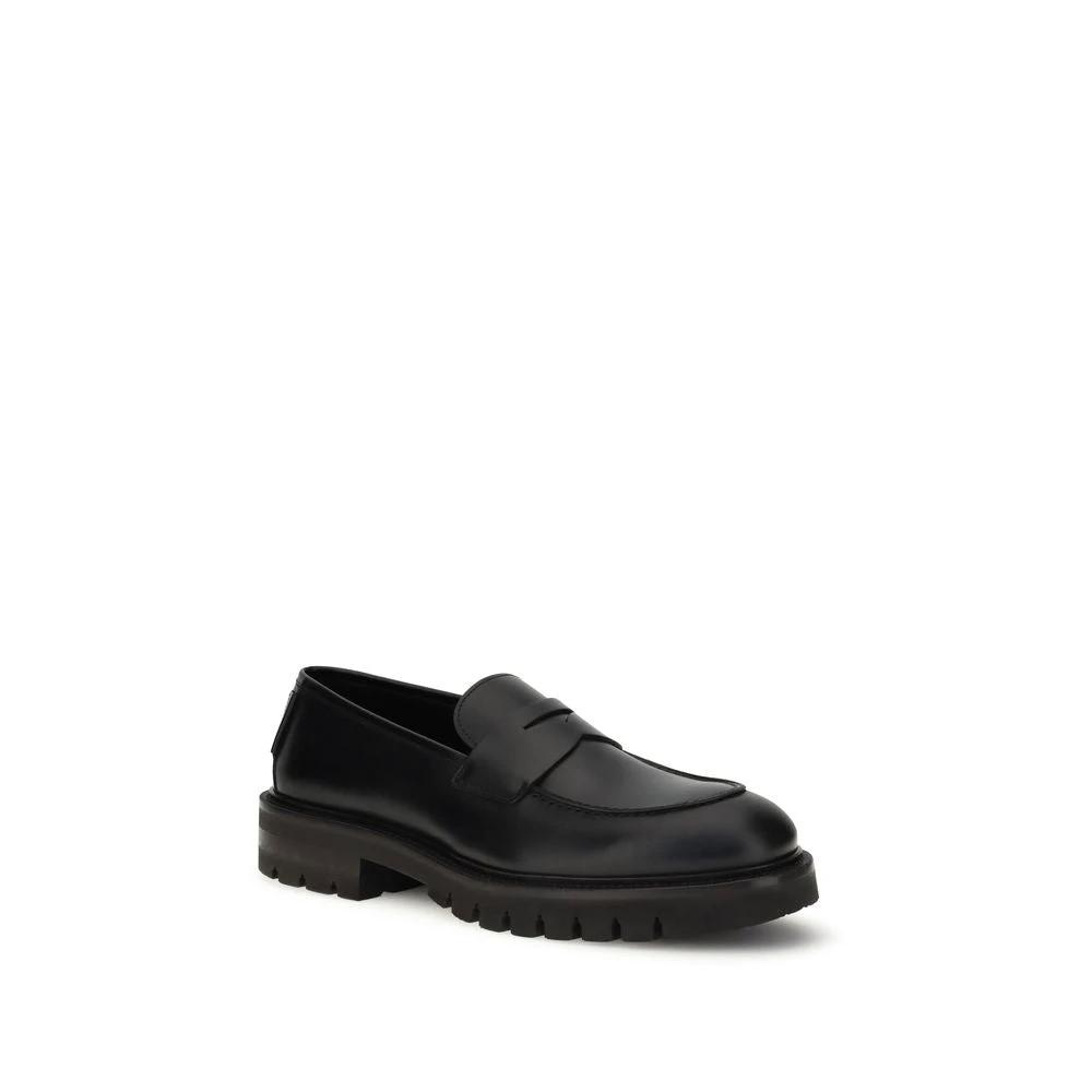 Ferragamo Black Rubber Slip-On Loafers by Ferragamo