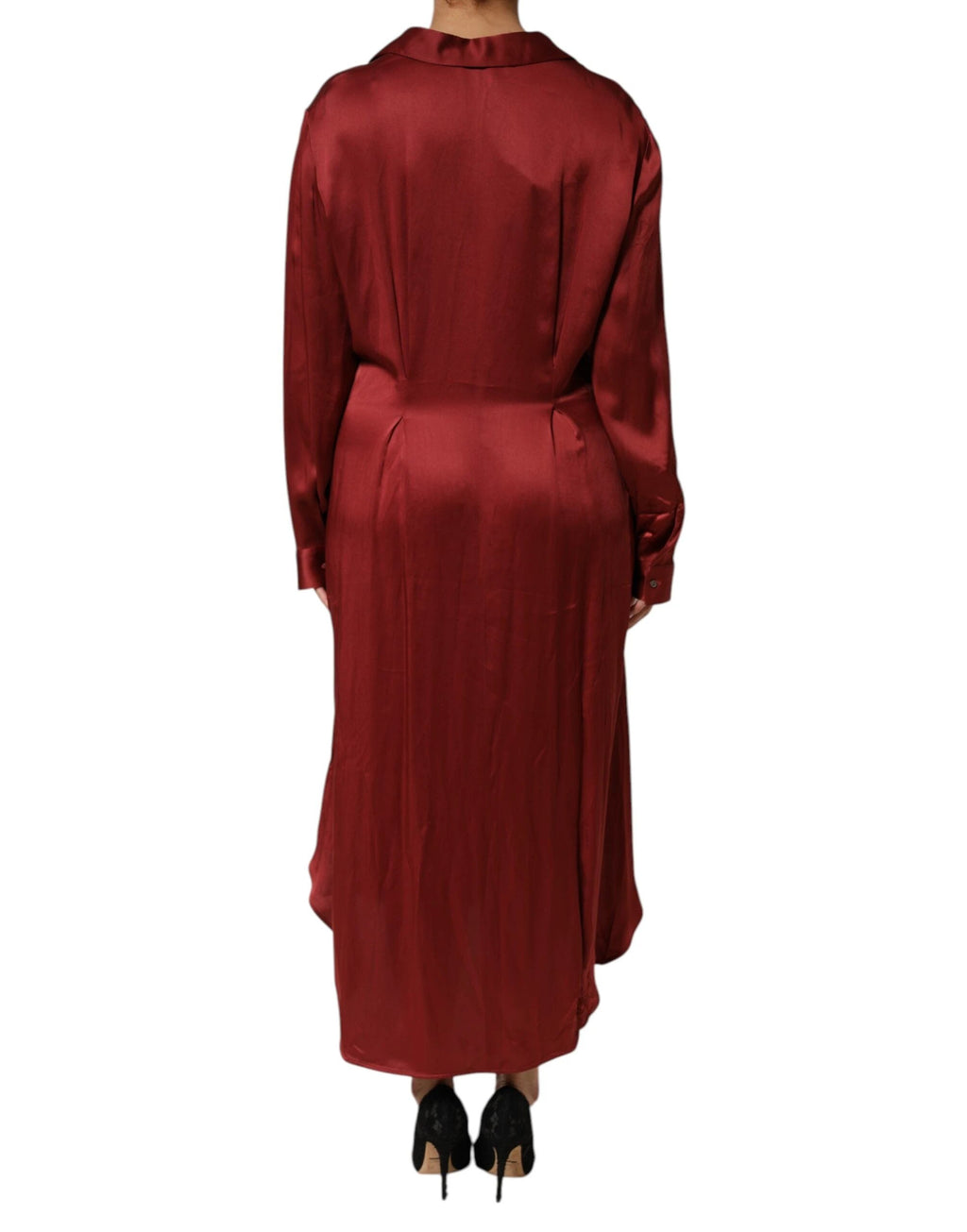 Fabiana Filippi Burgundy Acetate Viscose Satin Long Dress by Fabiana Filippi