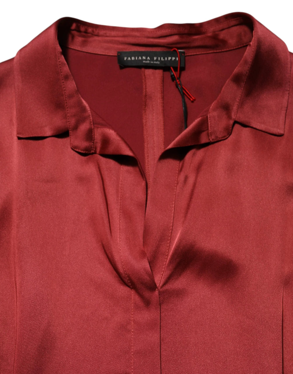 Fabiana Filippi Burgundy Acetate Viscose Satin Long Dress by Fabiana Filippi