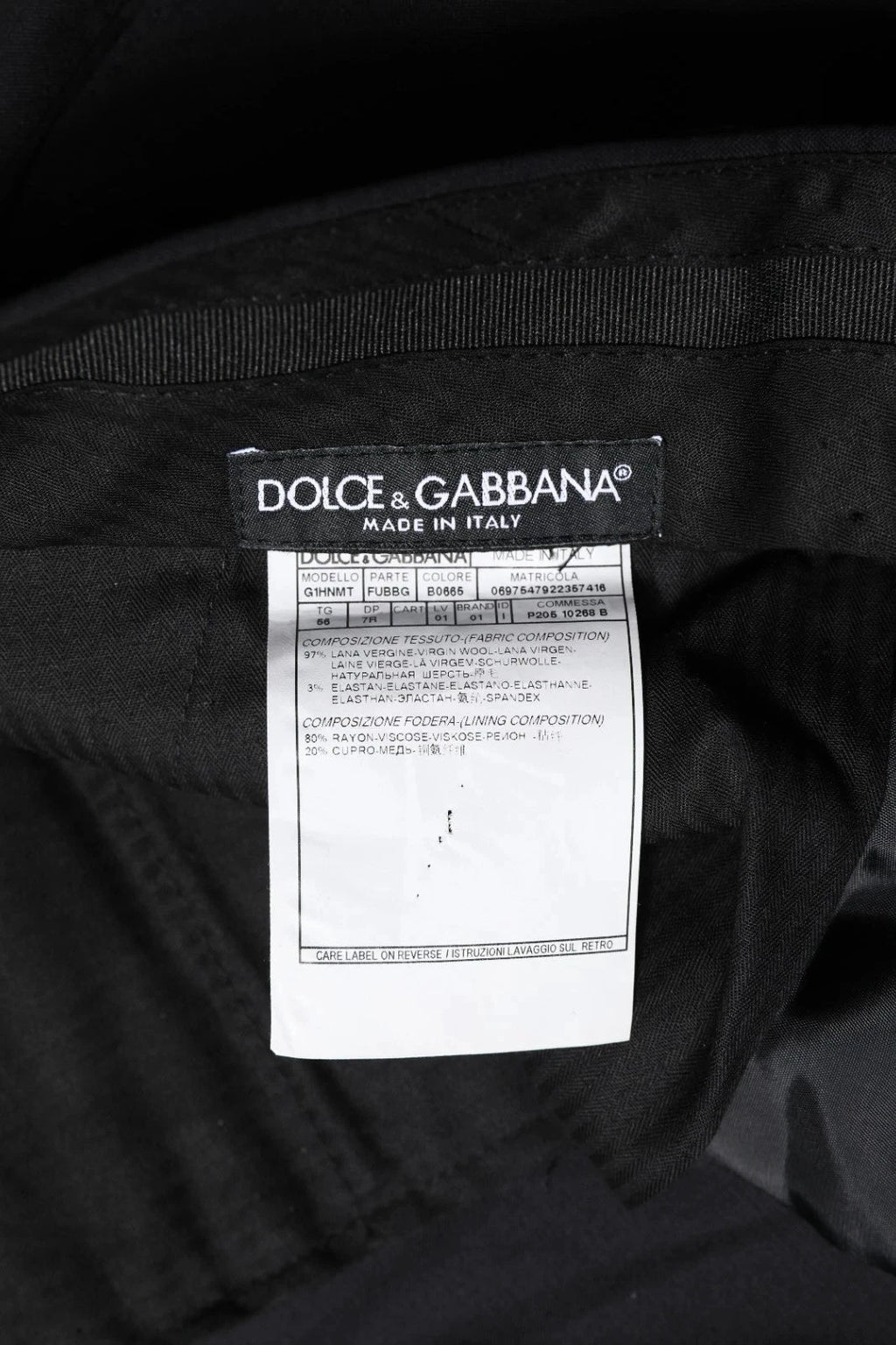 Dolce & Gabbana Black Wool Formal Dress Men Trousers Pants by Dolce & Gabbana