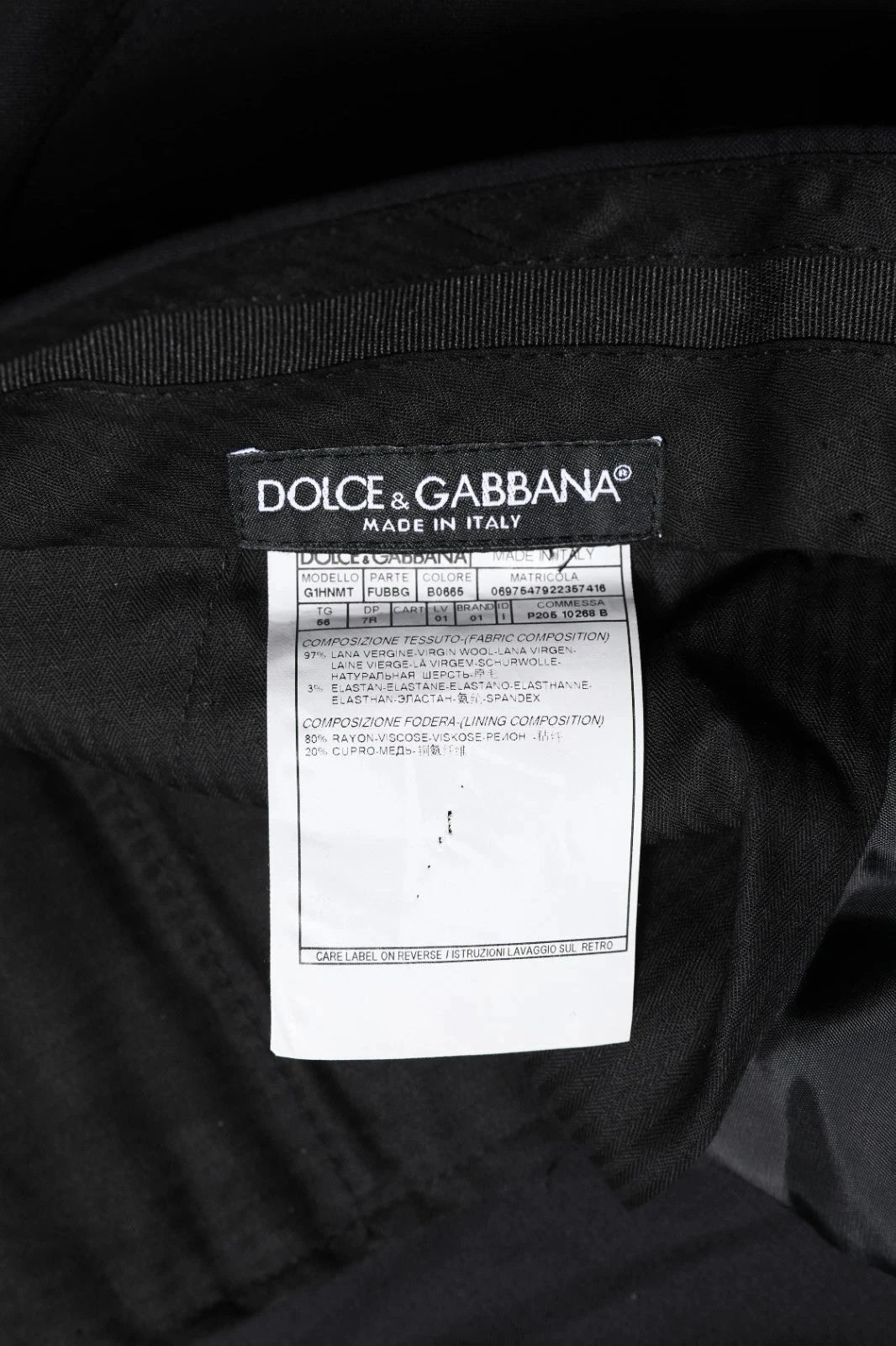 Dolce & Gabbana Black Wool Formal Dress Men Trousers Pants by Dolce & Gabbana