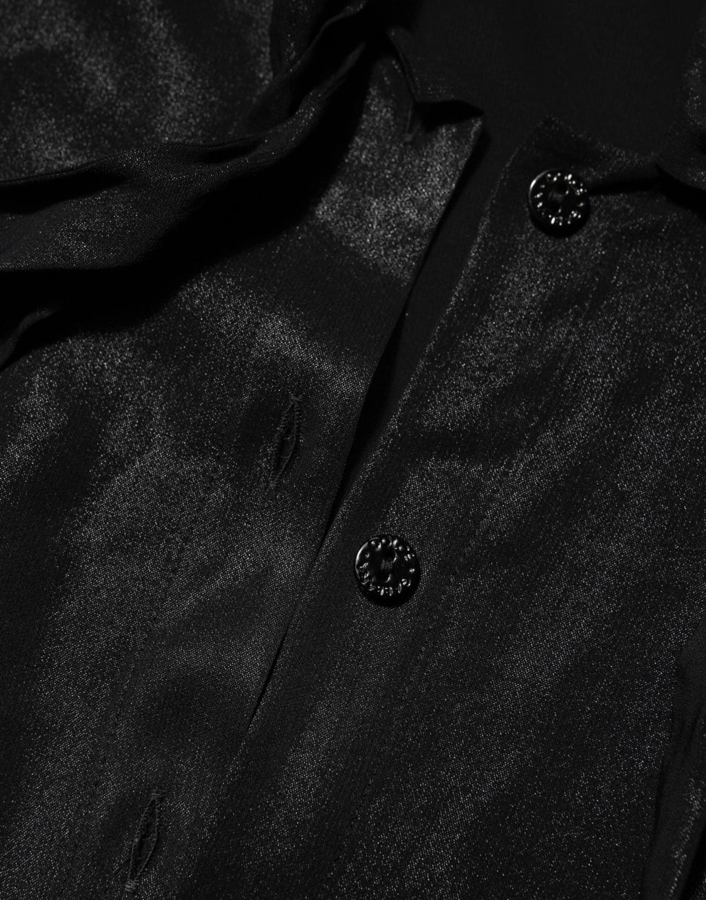 Dolce & Gabbana Black Viscose Long Sleeve Tie Neck Blouse Top by Dolce & Gabbana