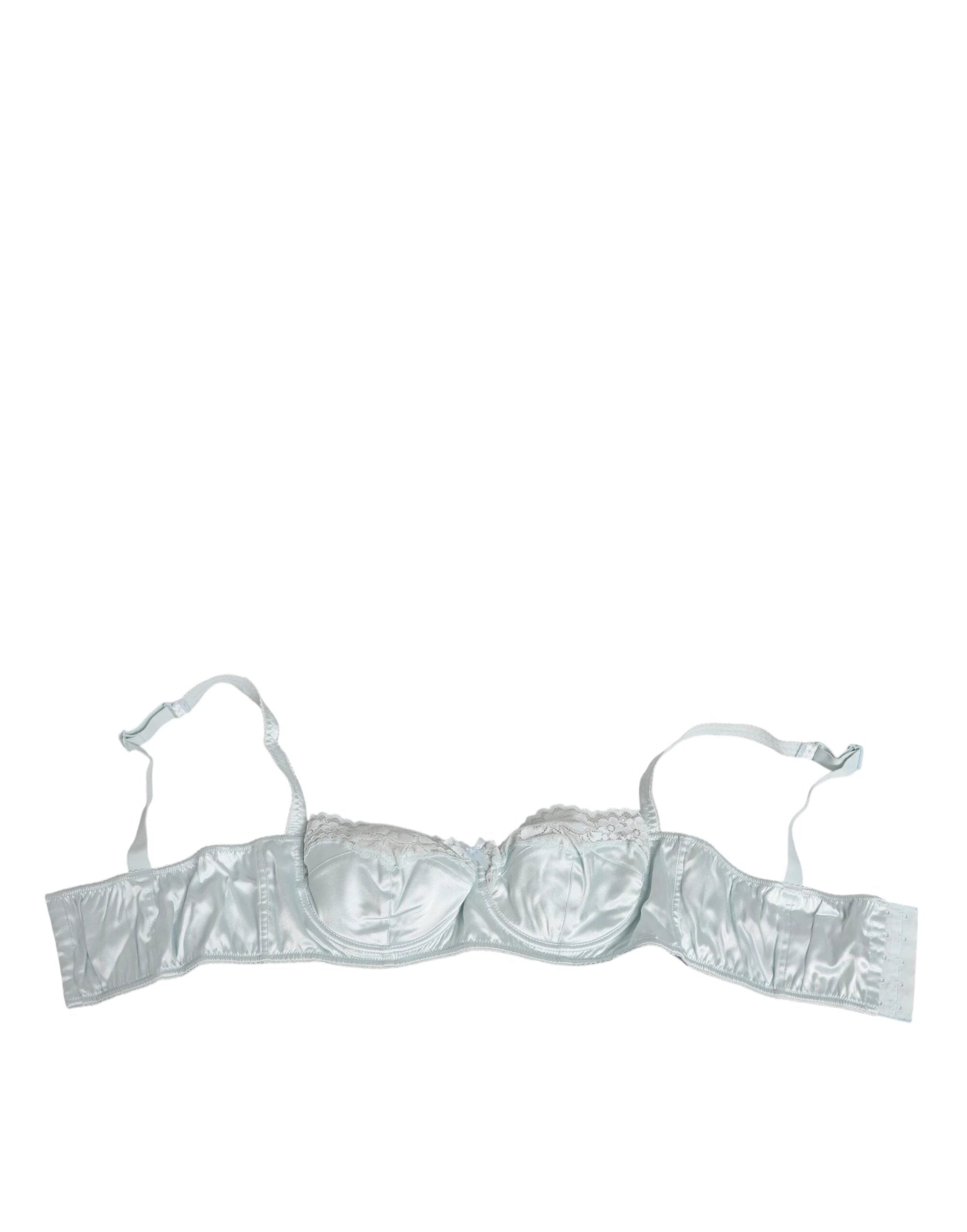 Dolce & Gabbana Light Blue Silk Semi-Padded Balconette Underwear by Dolce & Gabbana