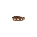 Bracelet Valentino Garavani en cuir marron et métal