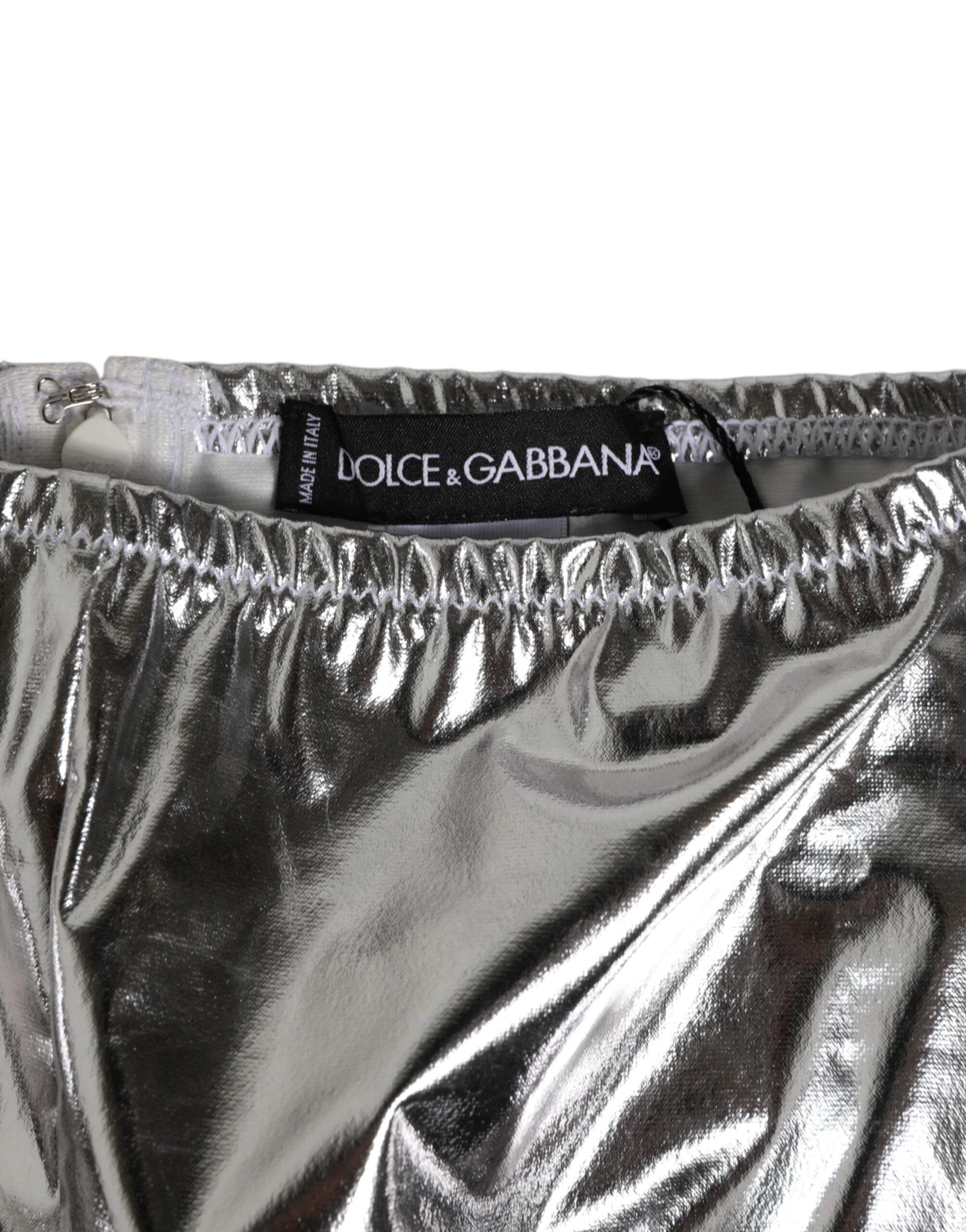 Dolce & Gabbana Silver Metallic High Waist Bikini Bottom Women Underwear by Dolce & Gabbana