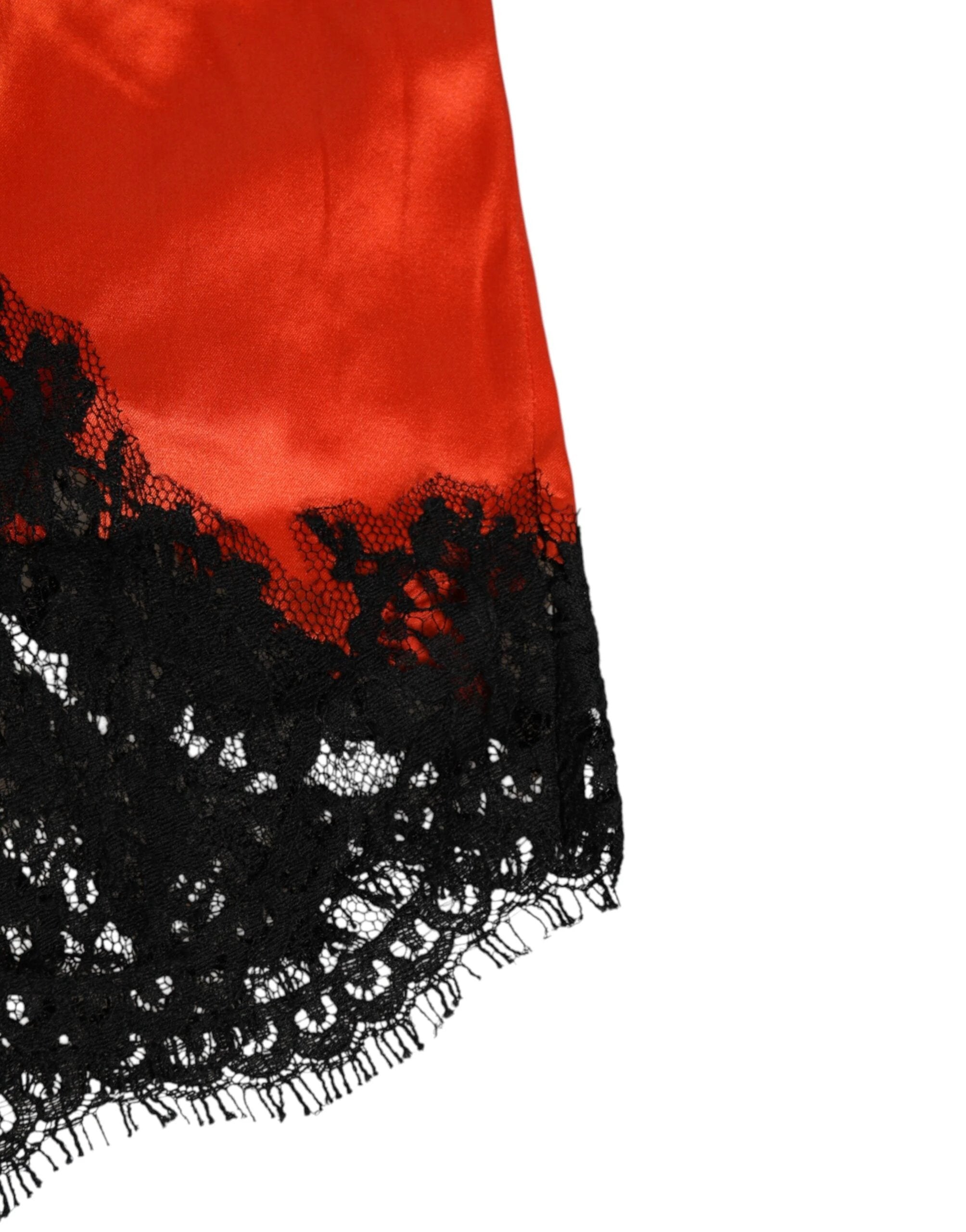 Dolce & Gabbana Red Silk Satin Lace Shorts Underwear by Dolce & Gabbana