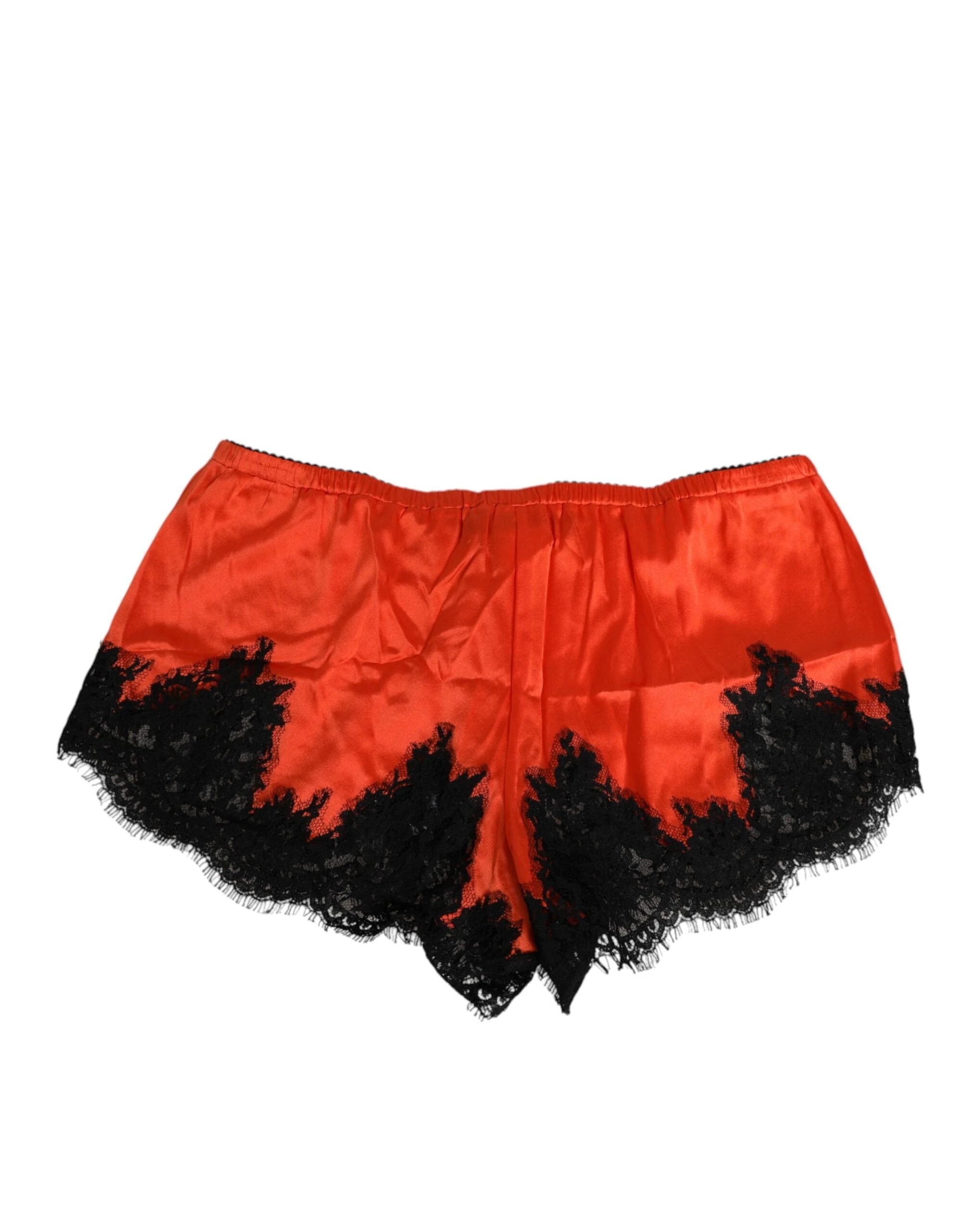 Dolce & Gabbana Red Silk Satin Lace Shorts Underwear by Dolce & Gabbana