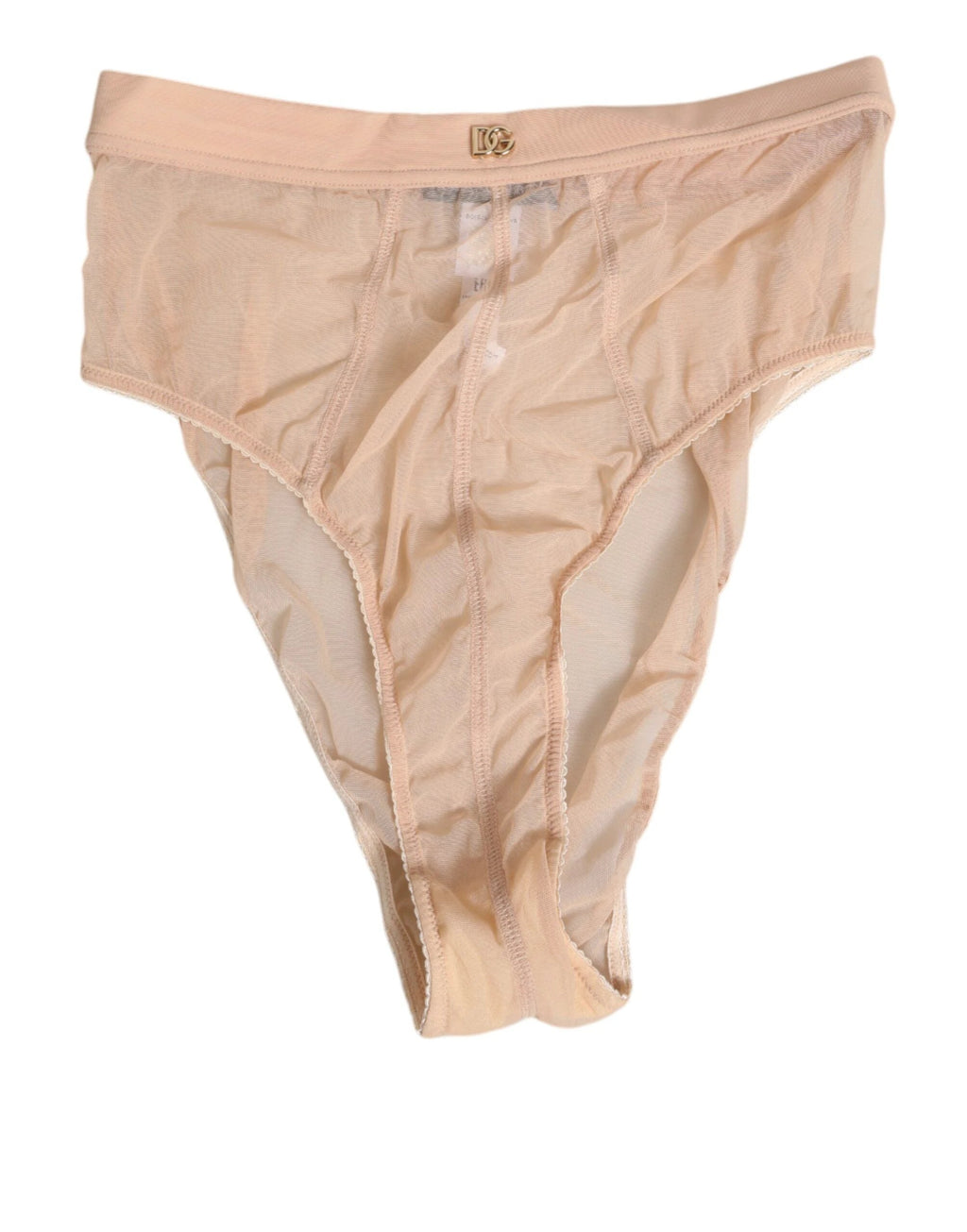 Dolce & Gabbana Beige Sheer Mesh High Waist Panty Underwear by Dolce & Gabbana