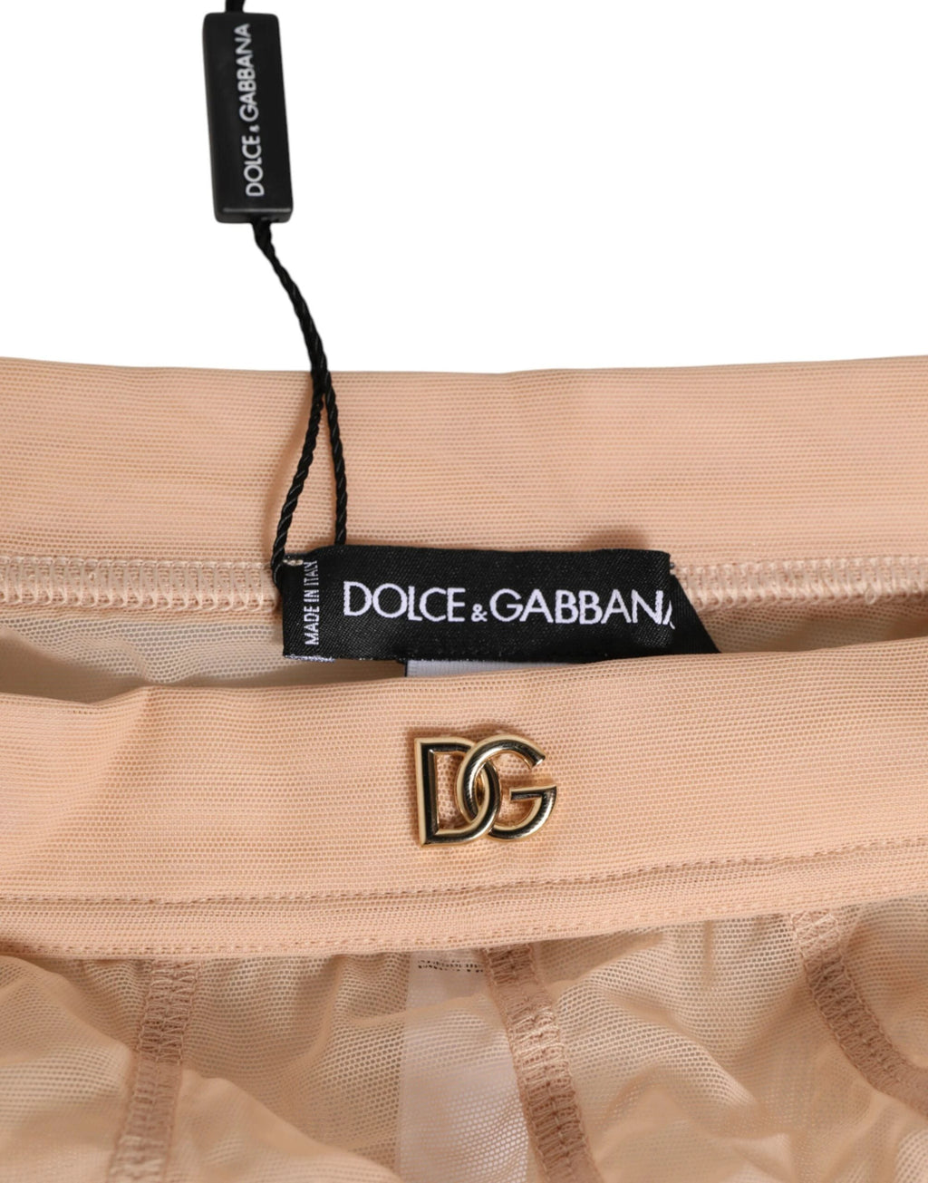 Dolce & Gabbana Beige Sheer Mesh High Waist Panty Underwear by Dolce & Gabbana