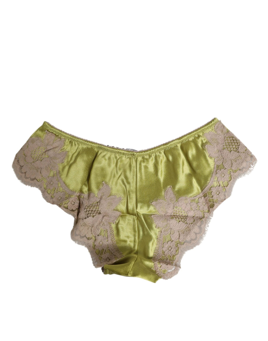 Dolce & Gabbana Green Silk Satin Lace Trim New Slip Underwear by Dolce & Gabbana
