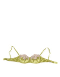 Dolce & Gabbana Lime Green Silk Satin Lace Padded Balconnet Underwear by Dolce & Gabbana