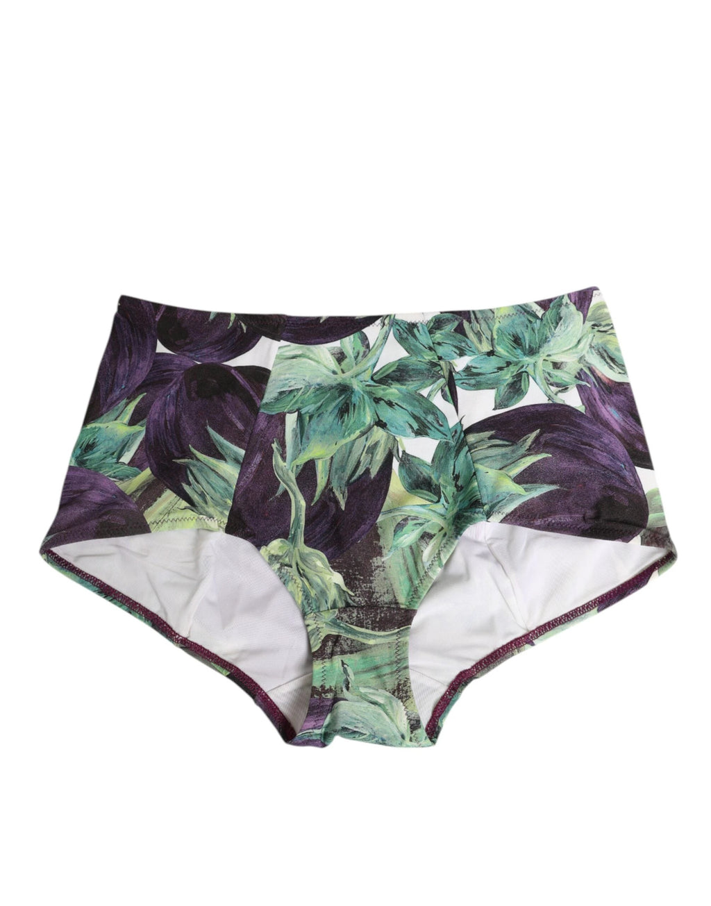 Dolce & Gabbana Eggplant Print High-Waist Briefs Underwear by Dolce & Gabbana