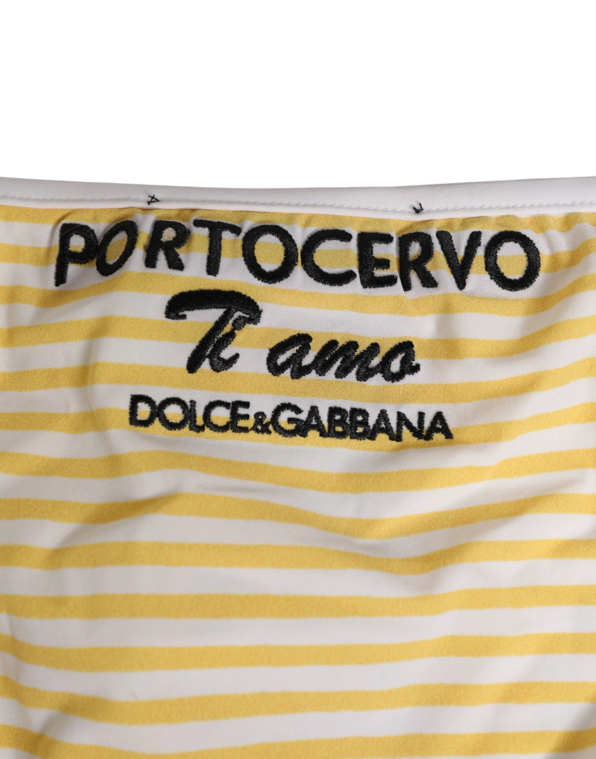 Dolce & Gabbana White Yellow Stripe Tie Side Logo Underwear