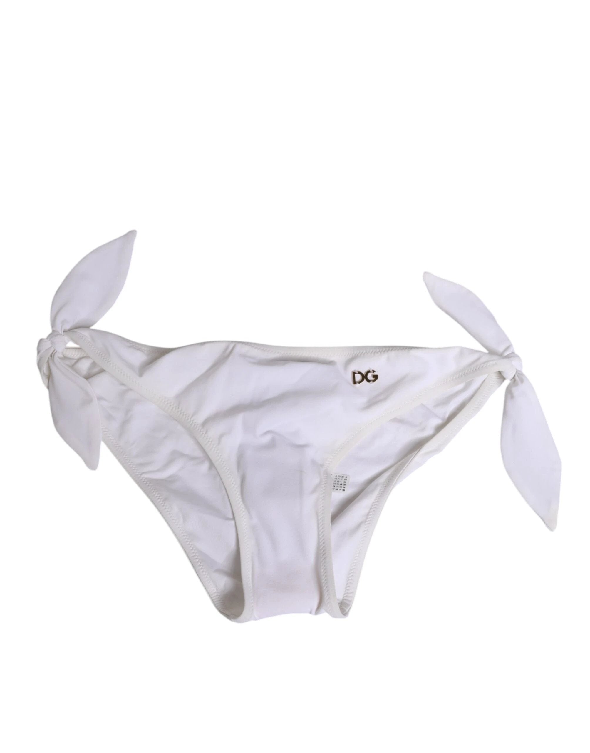 Dolce & Gabbana White Side Tie Logo Bikini Bottom Underwear by Dolce & Gabbana