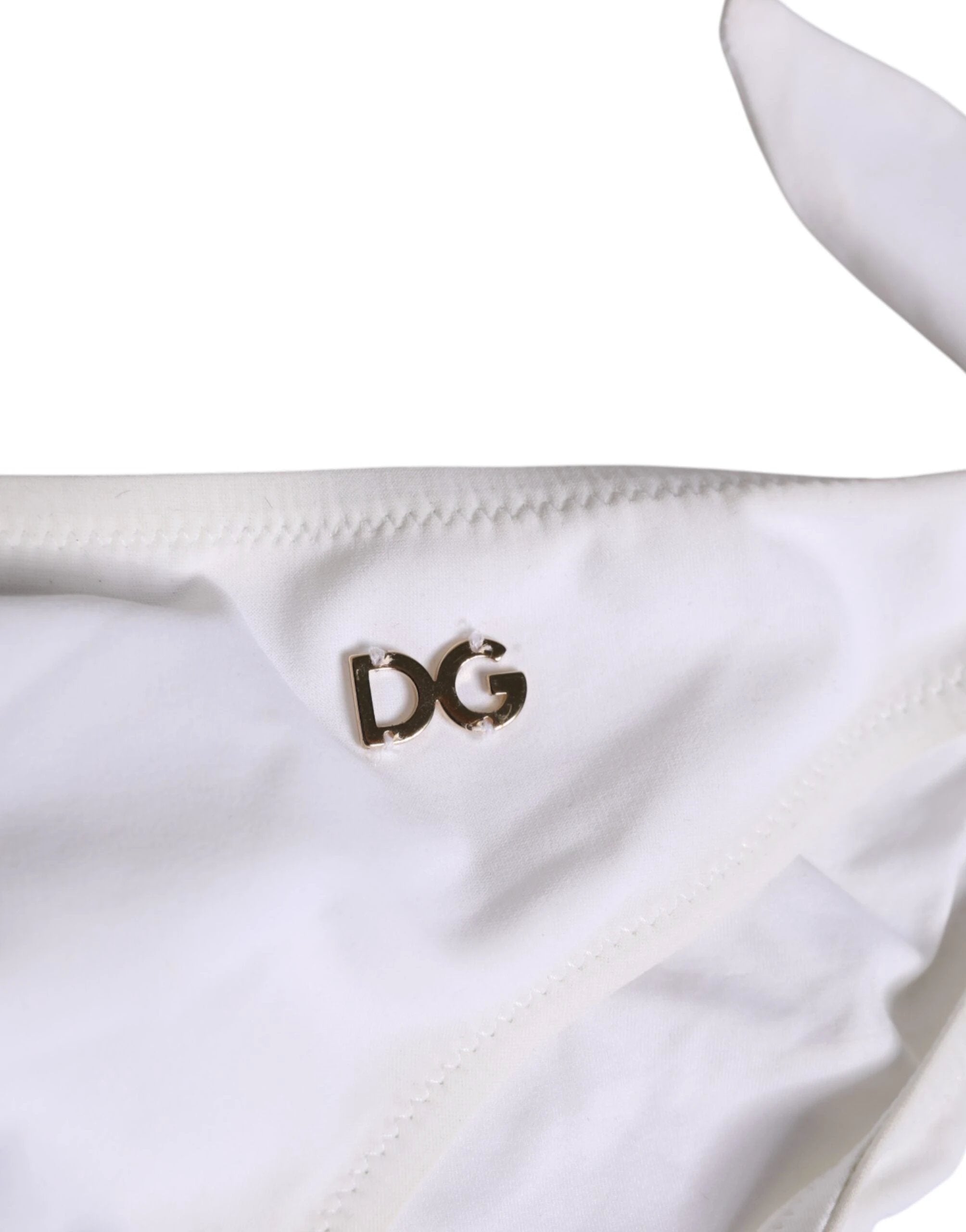 Dolce & Gabbana White Side Tie Logo Bikini Bottom Underwear by Dolce & Gabbana
