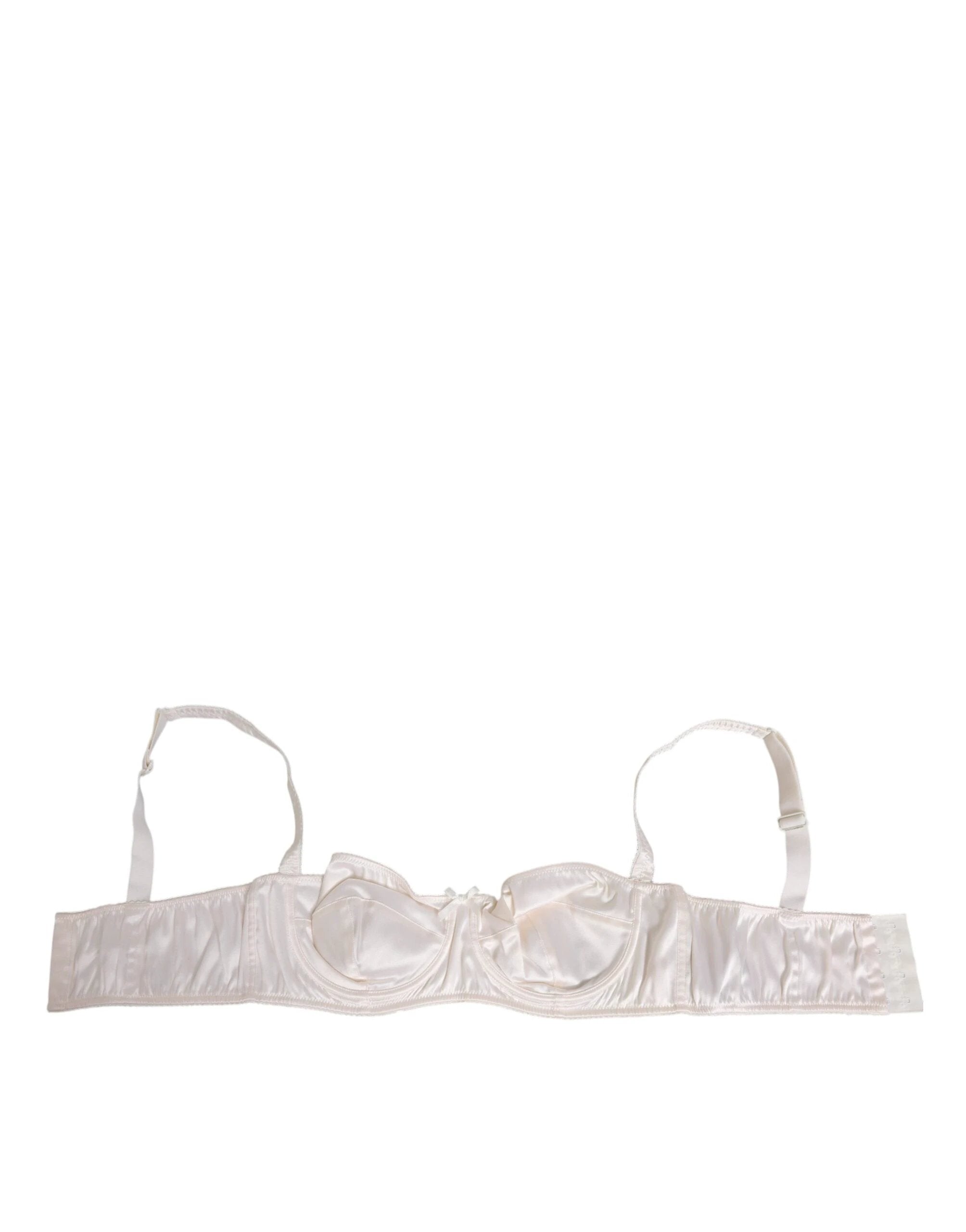 Dolce & Gabbana White Silk Satin Balconnet Lingerie Bra Underwear by Dolce & Gabbana