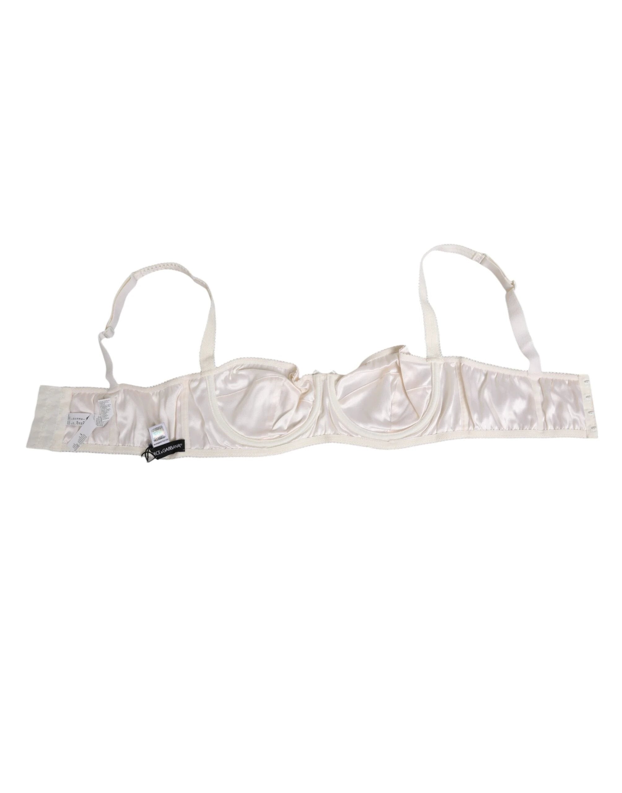 Dolce & Gabbana White Silk Satin Balconnet Lingerie Bra Underwear by Dolce & Gabbana