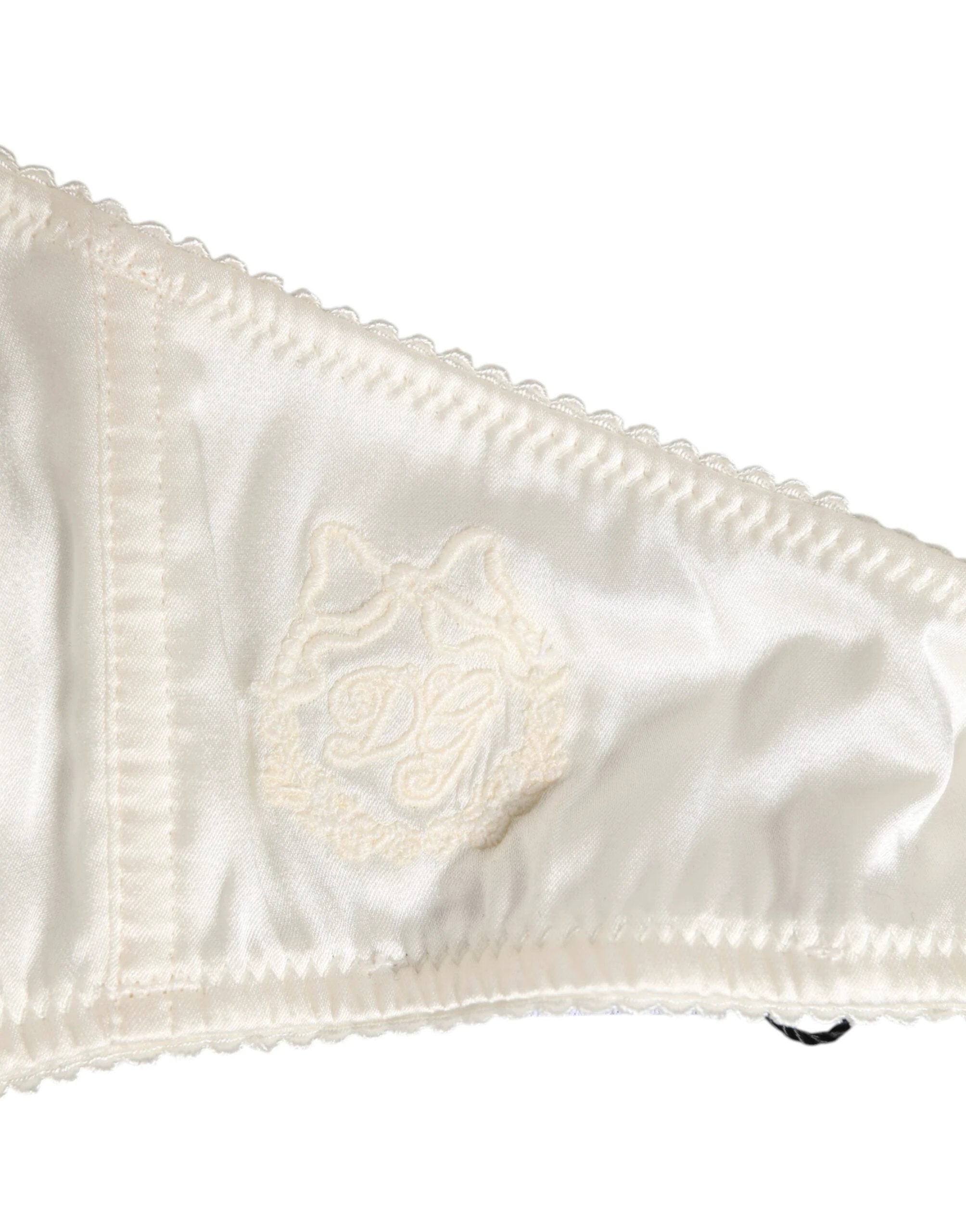 Dolce & Gabbana White Silk Satin Balconnet Lingerie Bra Underwear by Dolce & Gabbana