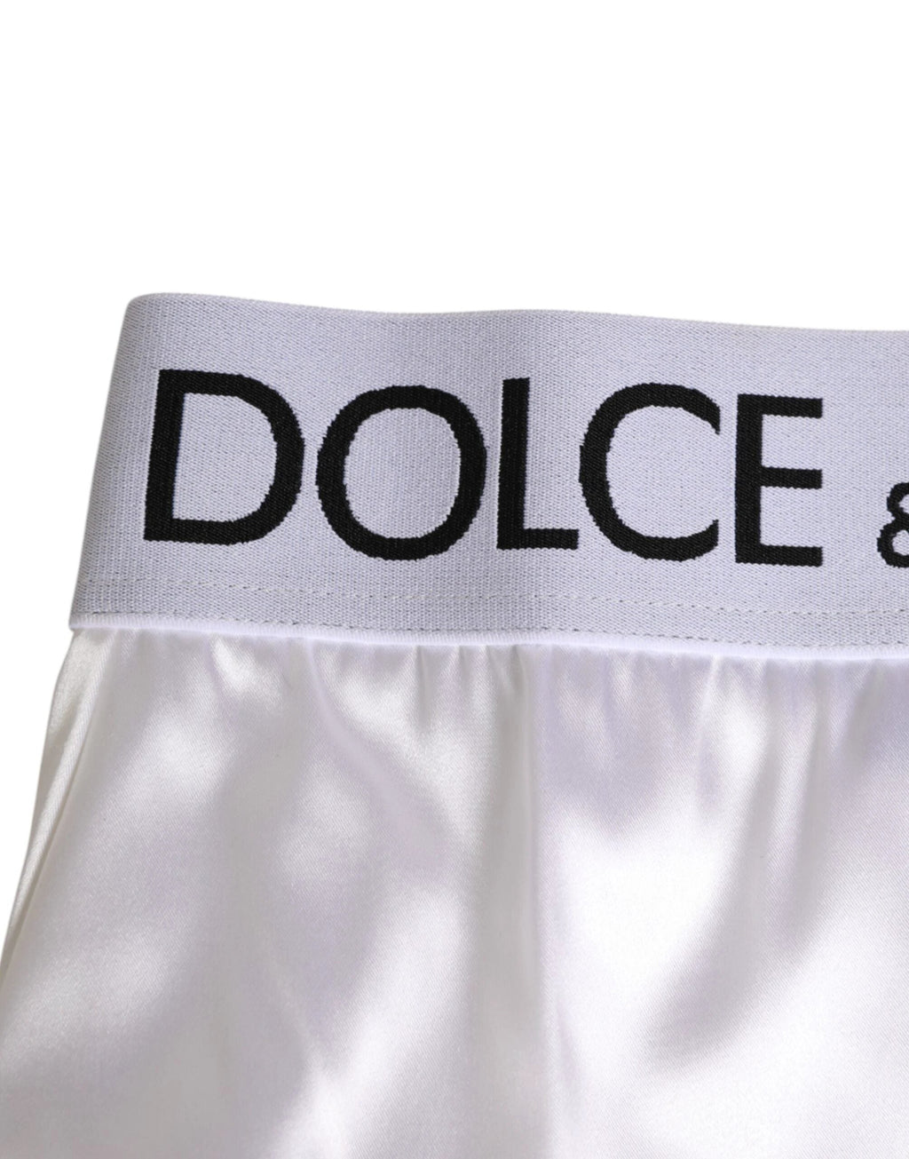 Dolce & Gabbana White Satin High-Waist Brief Logo Women Underwear by Dolce & Gabbana
