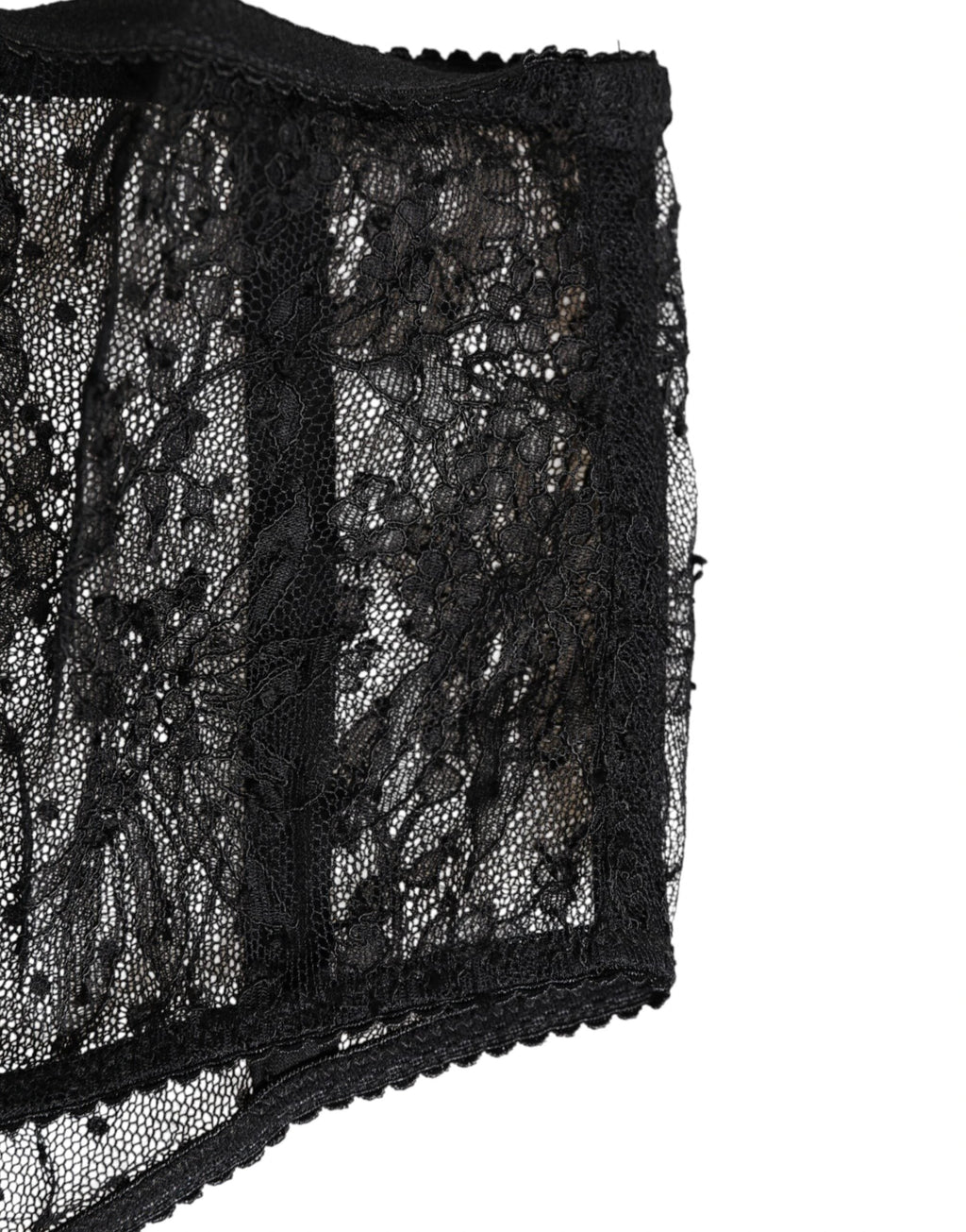 Dolce & Gabbana Black Lace Polka Dot Mesh High Waist Underwear by Dolce & Gabbana