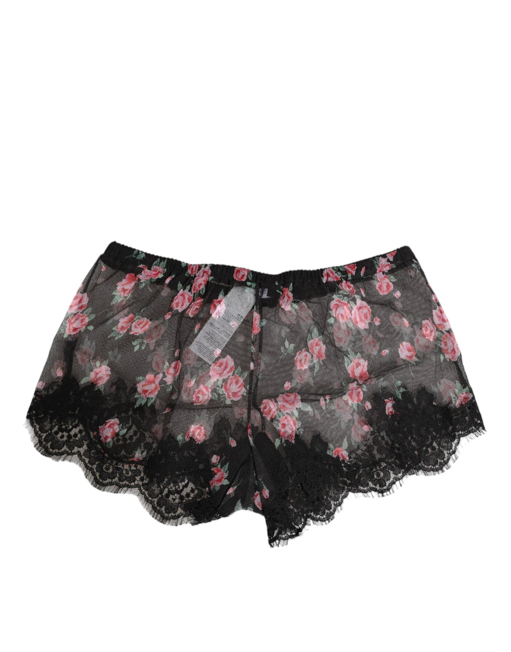 Dolce & Gabbana Black Pink Floral Lace Mesh Lingeri Underwear by Dolce & Gabbana