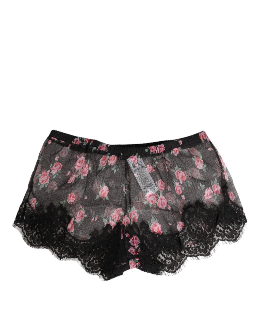 Dolce & Gabbana Black Pink Floral Lace Mesh Lingeri Underwear by Dolce & Gabbana