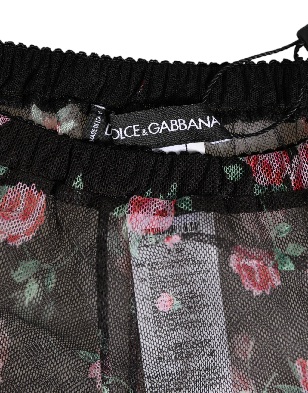 Dolce & Gabbana Black Pink Floral Lace Mesh Lingeri Underwear by Dolce & Gabbana