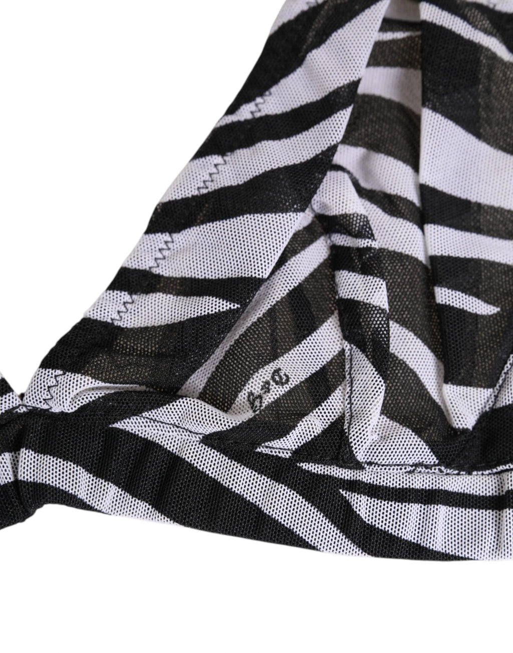Dolce & Gabbana Black White Zebra Print Sheer Mesh Bralette Underwear by Dolce & Gabbana