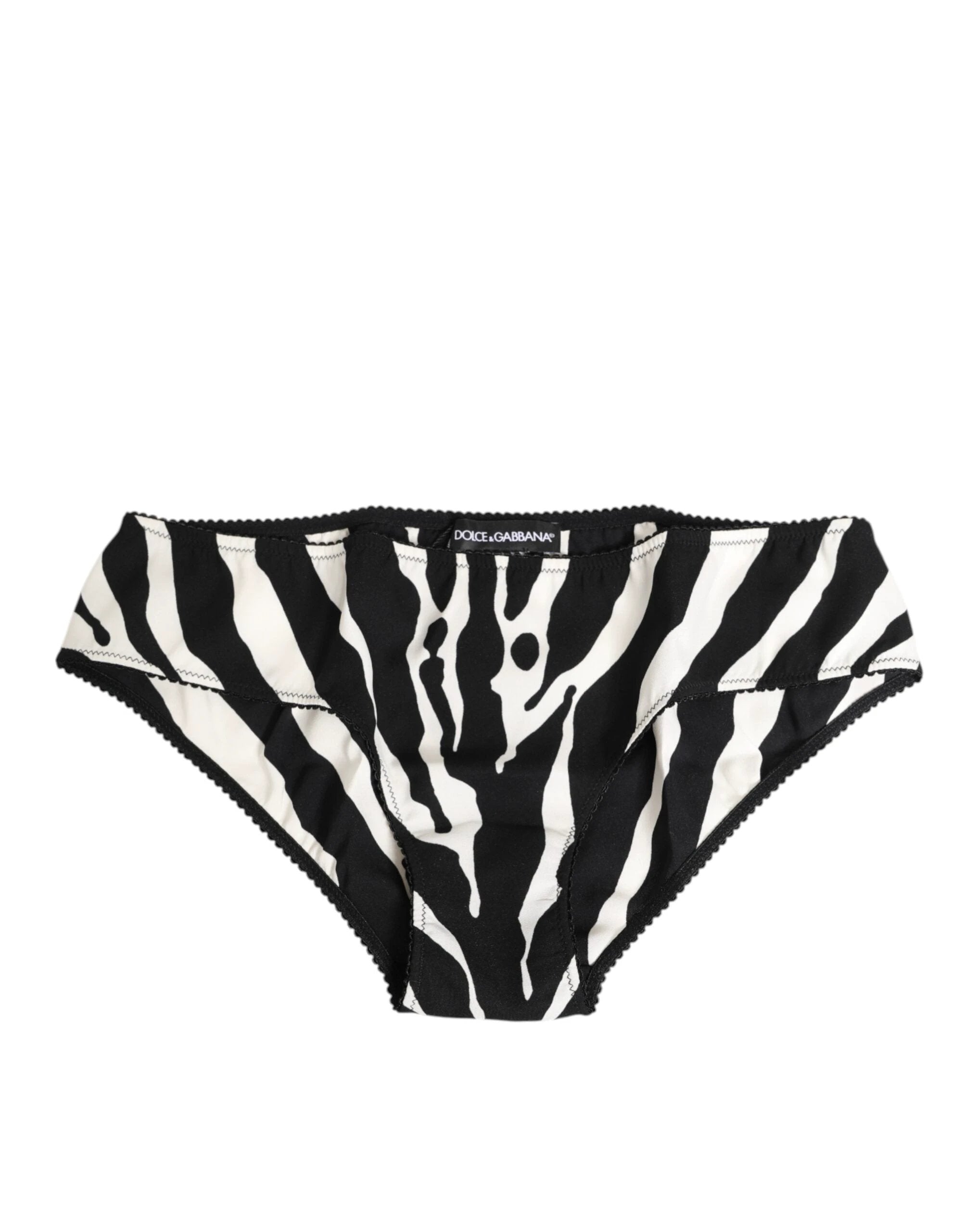 Dolce & Gabbana Black White Zebra Print Slip Briefs Underwear by Dolce & Gabbana
