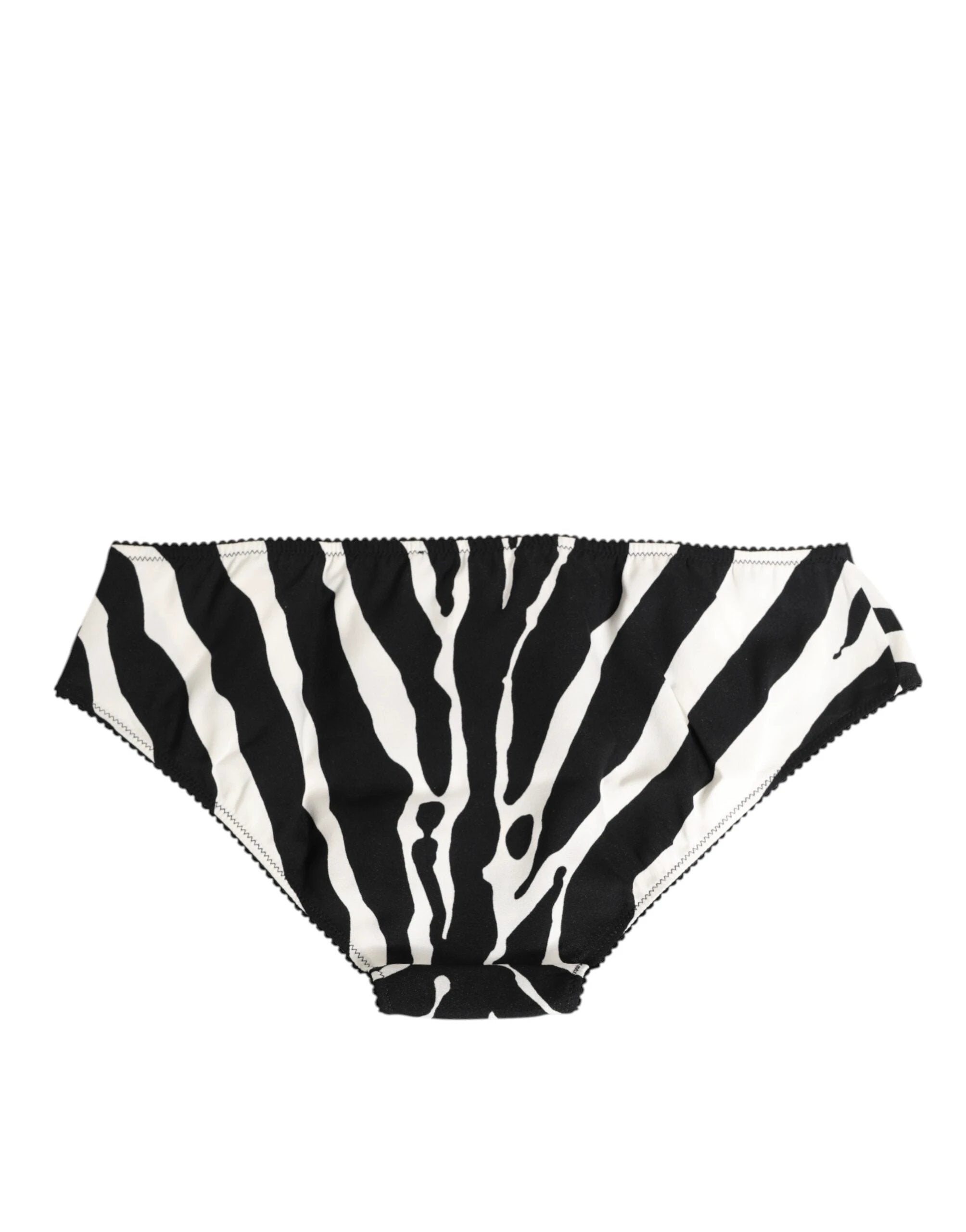 Dolce & Gabbana Black White Zebra Print Slip Briefs Underwear by Dolce & Gabbana