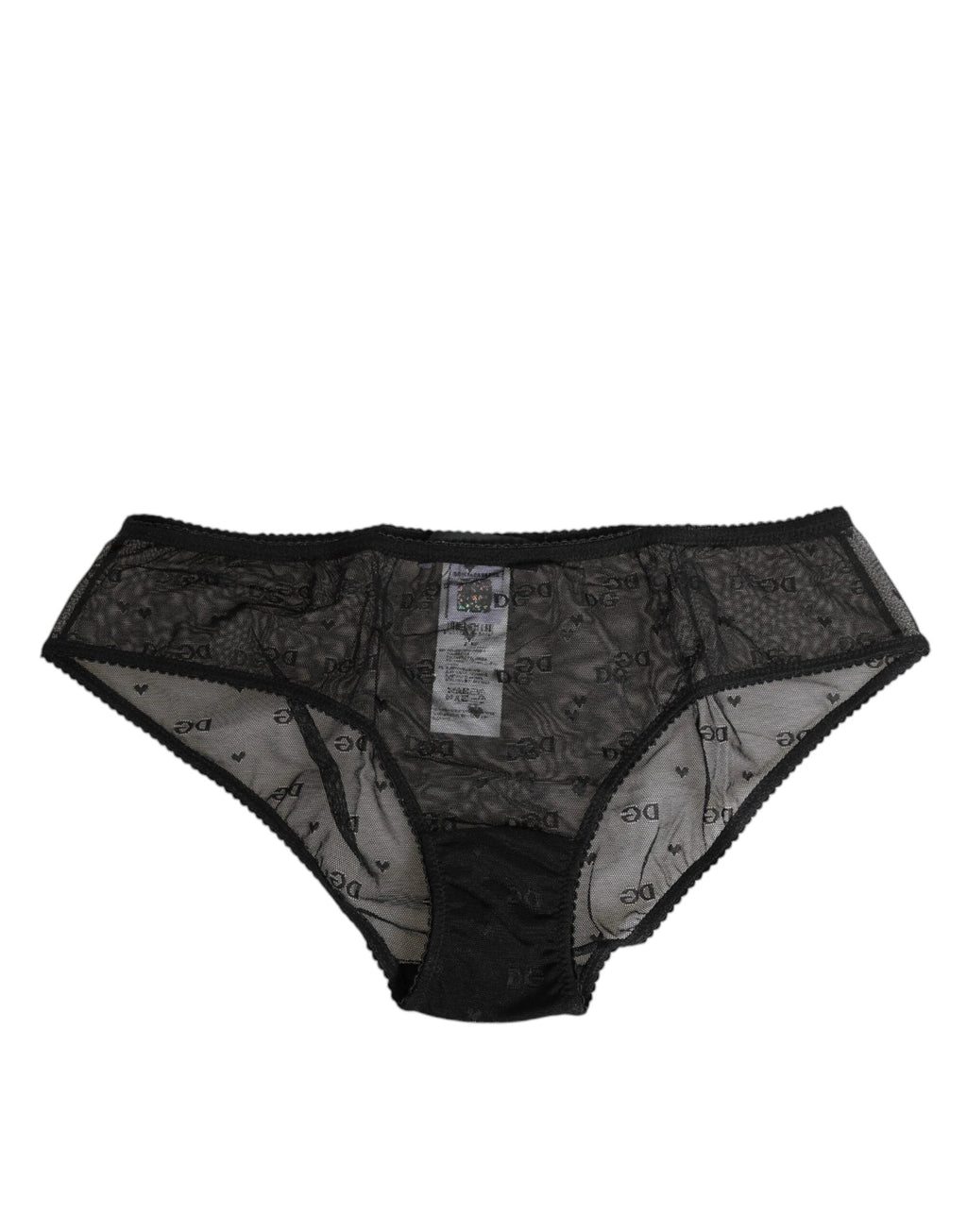 Dolce & Gabbana Black Sheer Mesh Lace Polka Dot Logo Underwear by Dolce & Gabbana