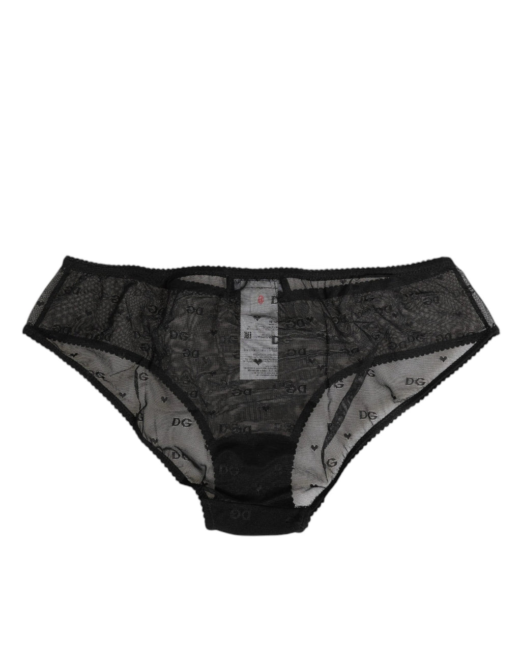 Dolce & Gabbana Black Sheer Mesh Lace Polka Dot Logo Underwear by Dolce & Gabbana