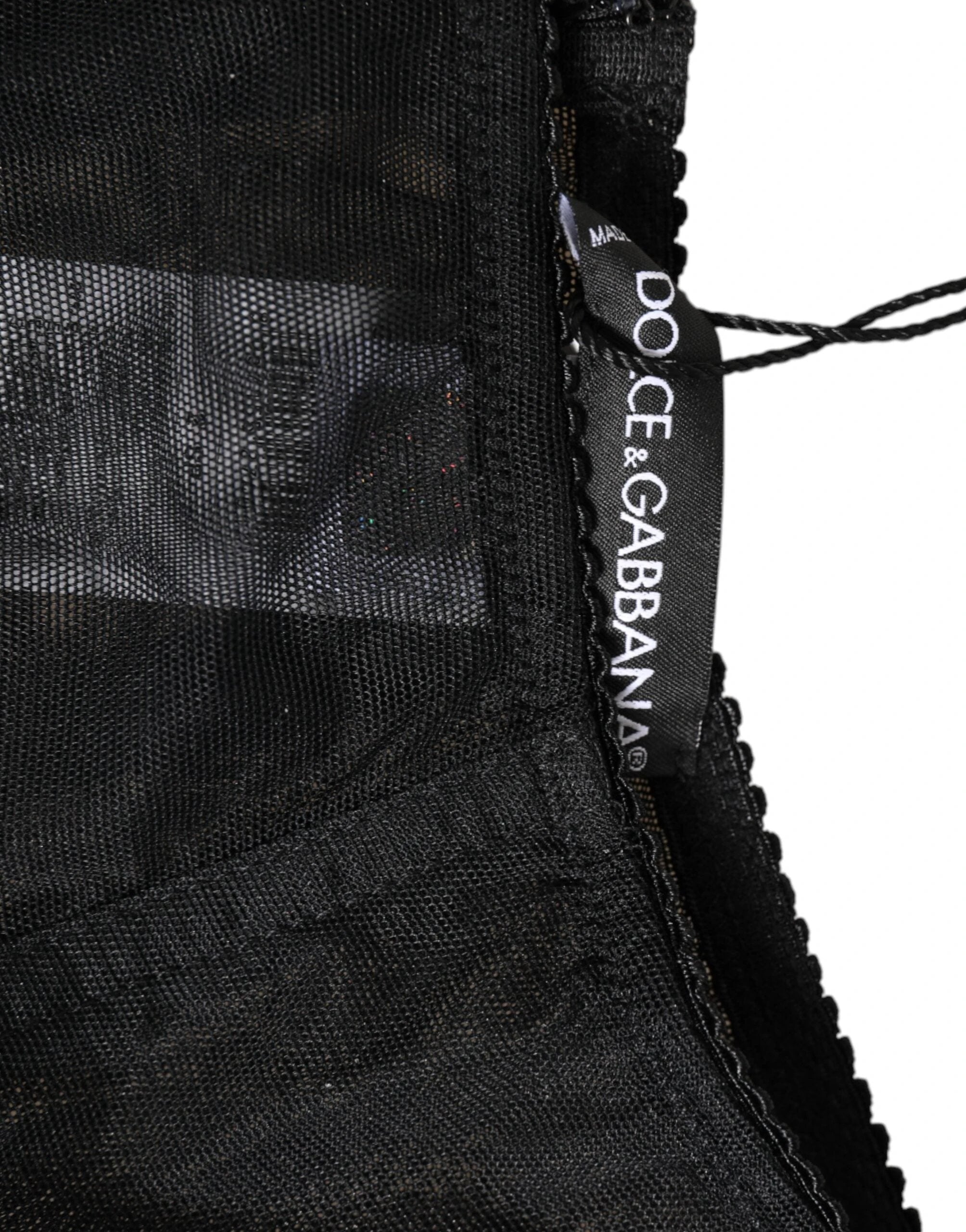 Dolce & Gabbana Black High Waist Mesh Sheer Shapewear Underwear by Dolce & Gabbana