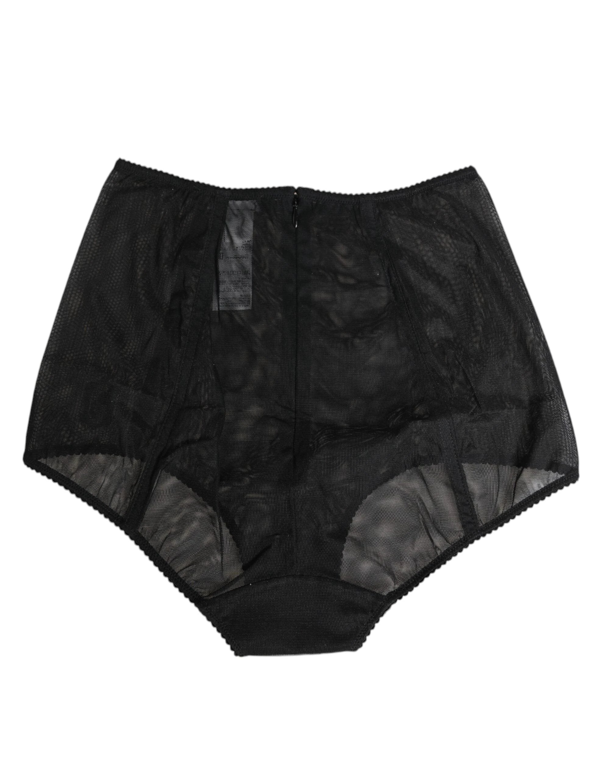 Dolce & Gabbana Black High Waist Mesh Sheer Shapewear Underwear by Dolce & Gabbana
