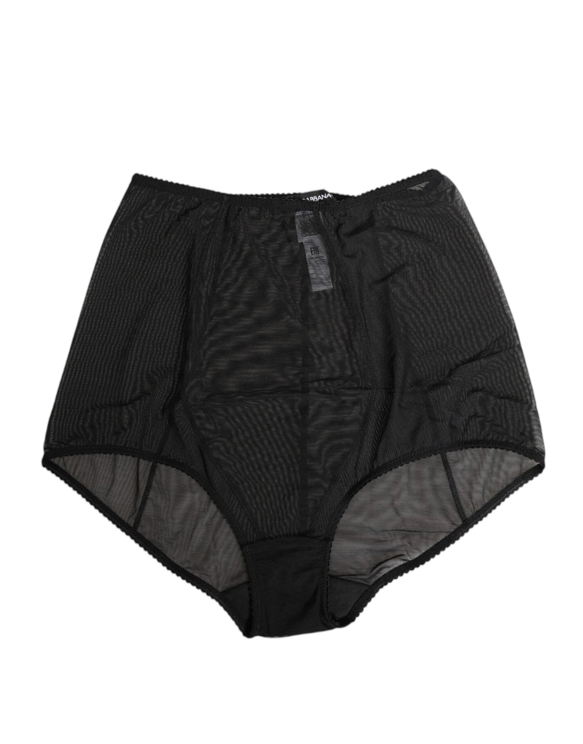 Dolce & Gabbana Black High Waist Mesh Sheer Shapewear Underwear by Dolce & Gabbana