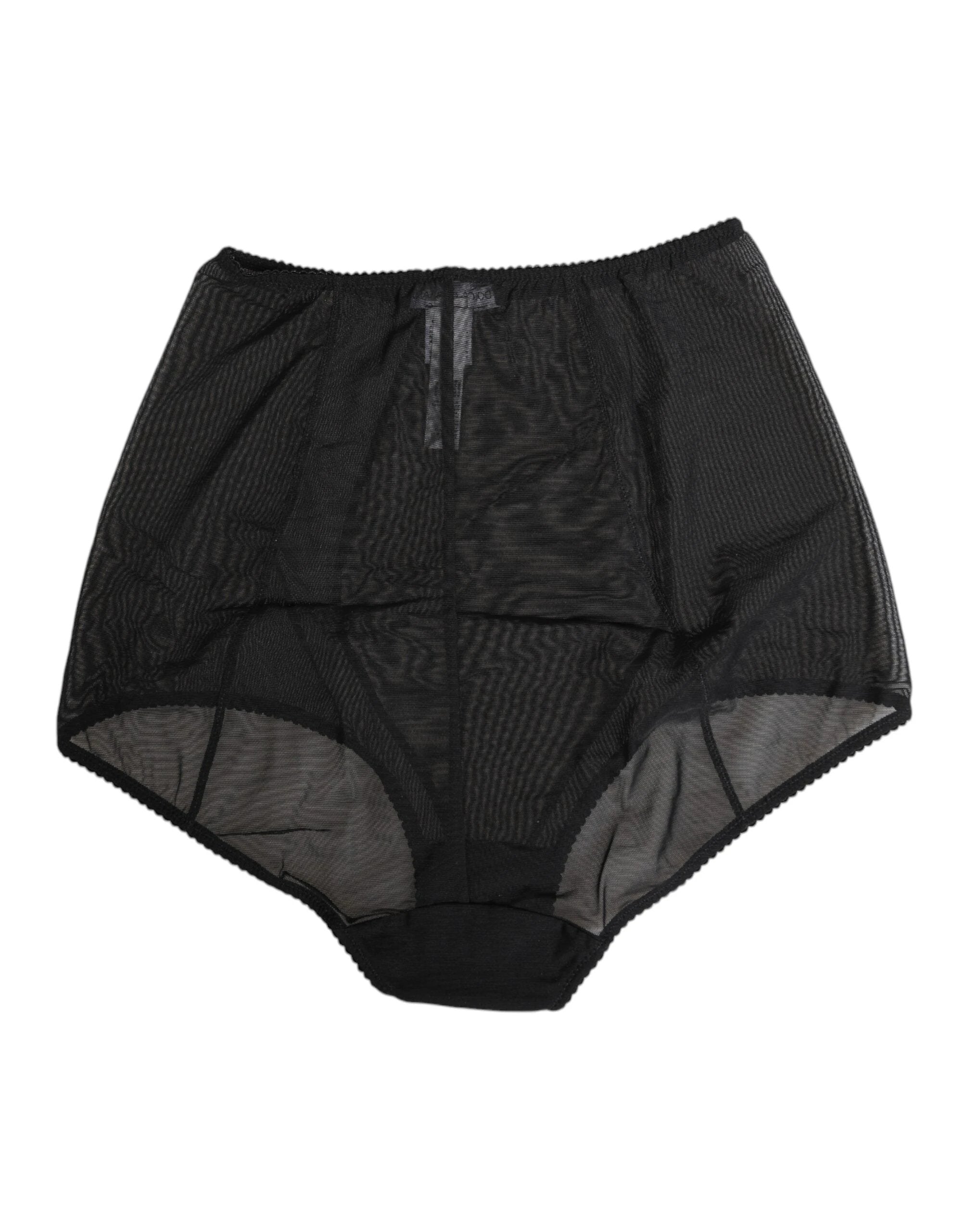 Dolce & Gabbana Black High Waist Mesh Sheer Shapewear Underwear by Dolce & Gabbana