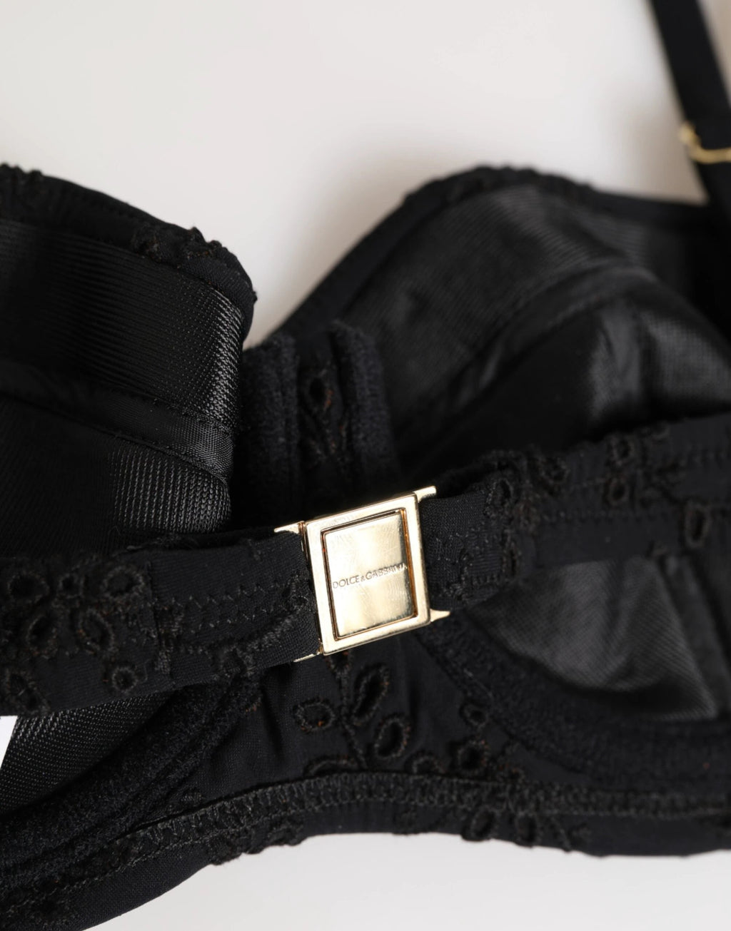 Dolce & Gabbana Black Polyester Embroidered Underwire Bra Underwear by Dolce & Gabbana