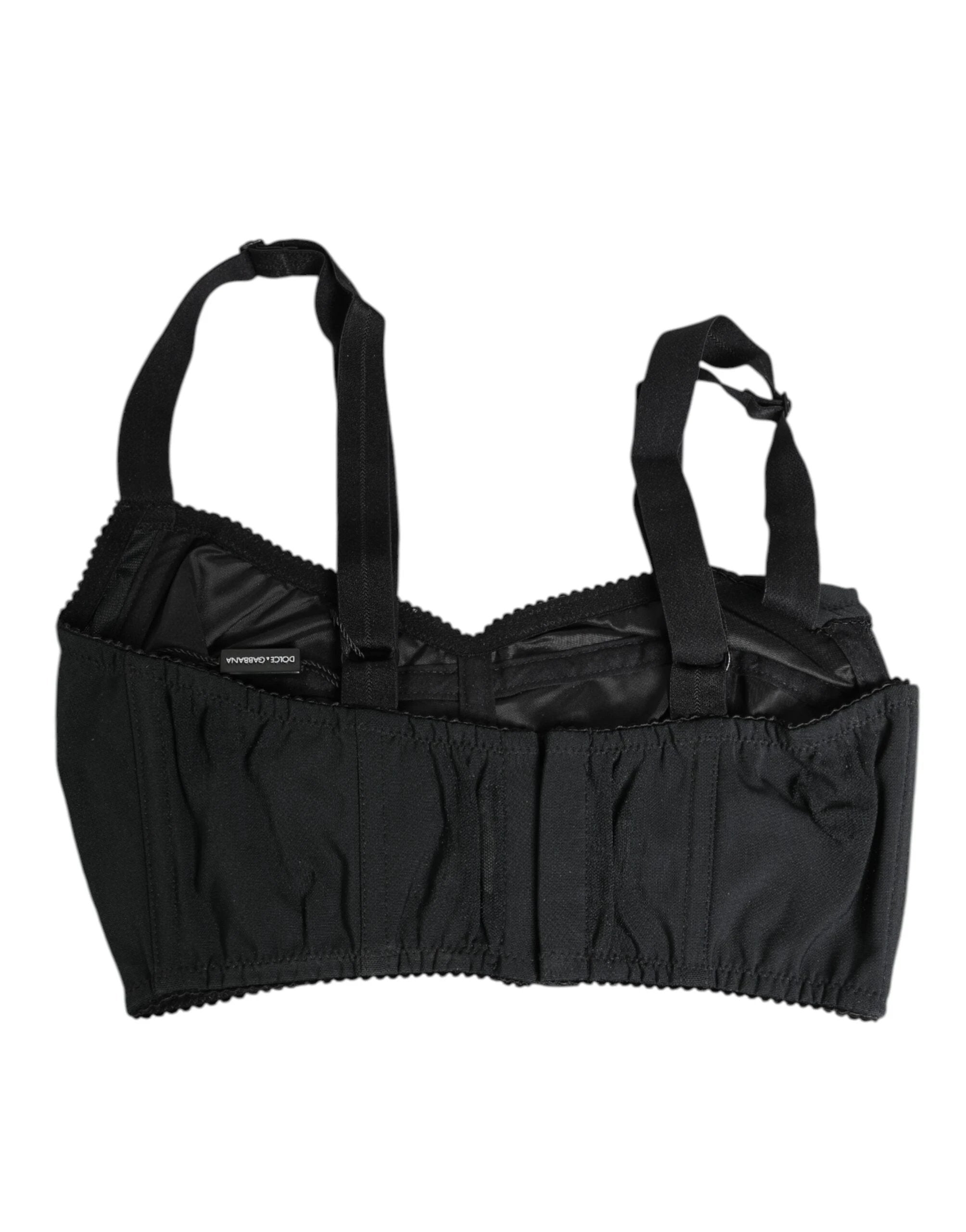 Dolce & Gabbana Black Stretch Nylon Bustier Bra Underwear by Dolce & Gabbana
