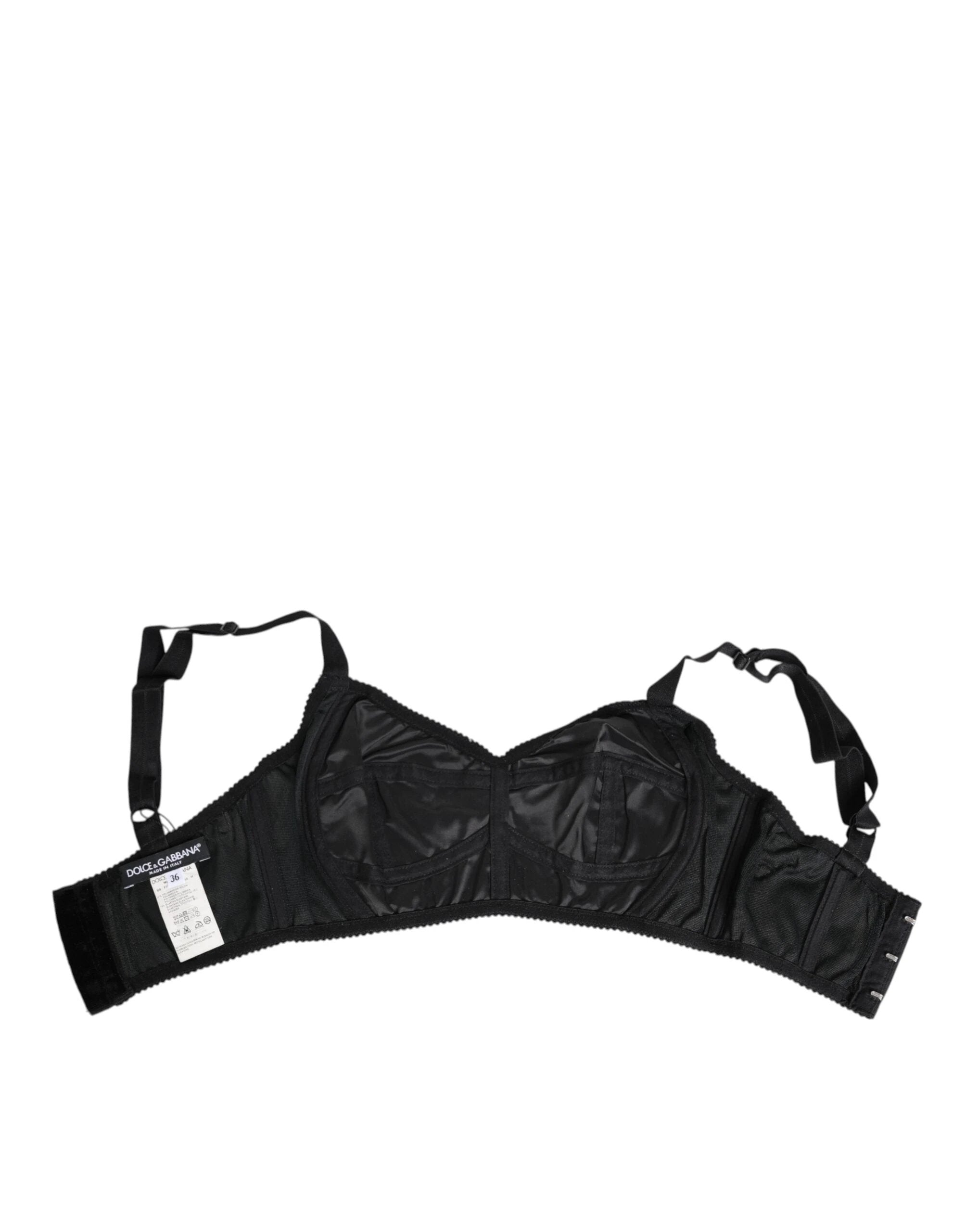 Dolce & Gabbana Black Stretch Nylon Bustier Bra Underwear by Dolce & Gabbana