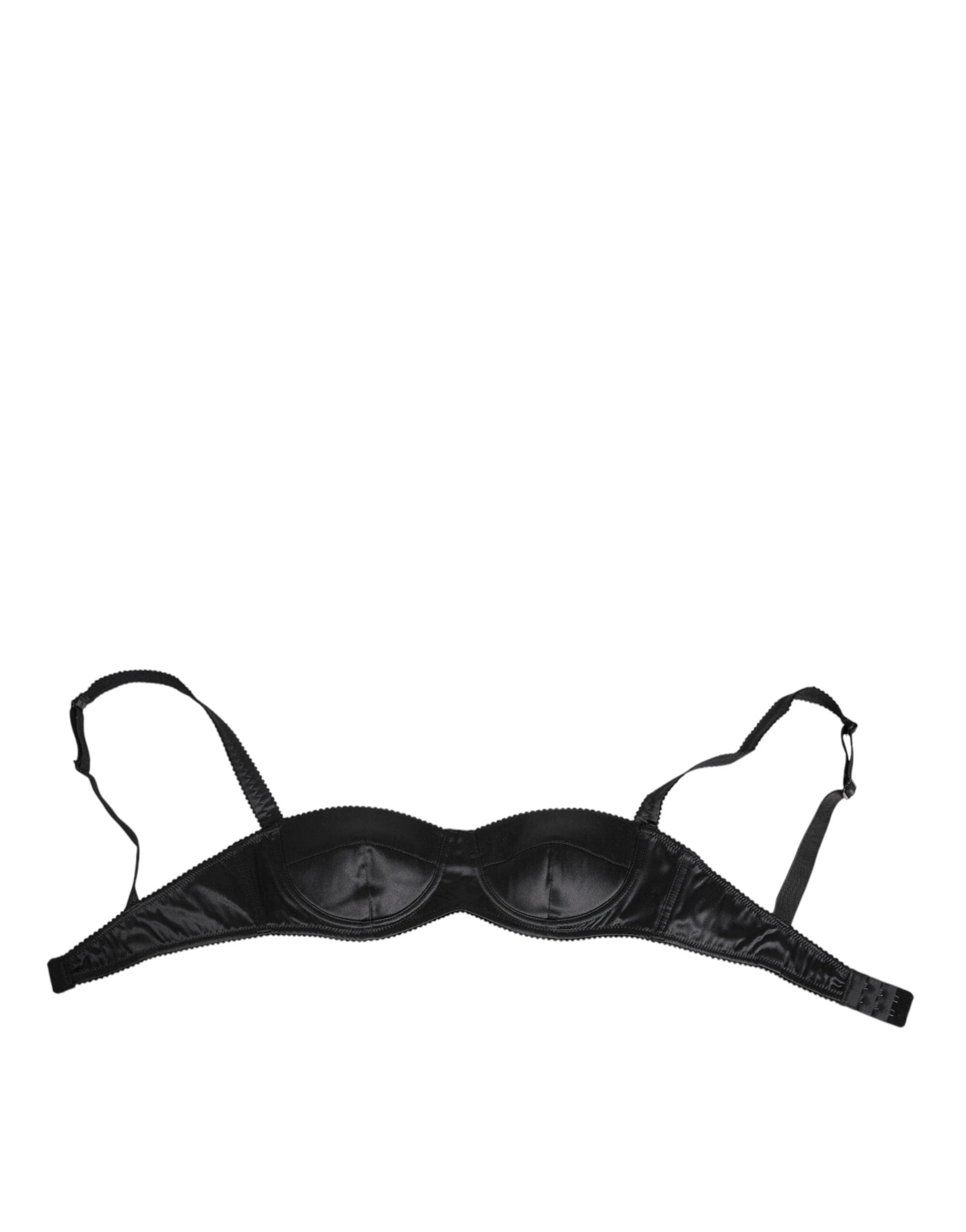 Dolce & Gabbana Black Silk Satin Wireless Lingerie Bra Underwear by Dolce & Gabbana