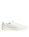 Dolce & Gabbana White Leather Sacred Heart Patch Sneakers Shoes by Dolce & Gabbana