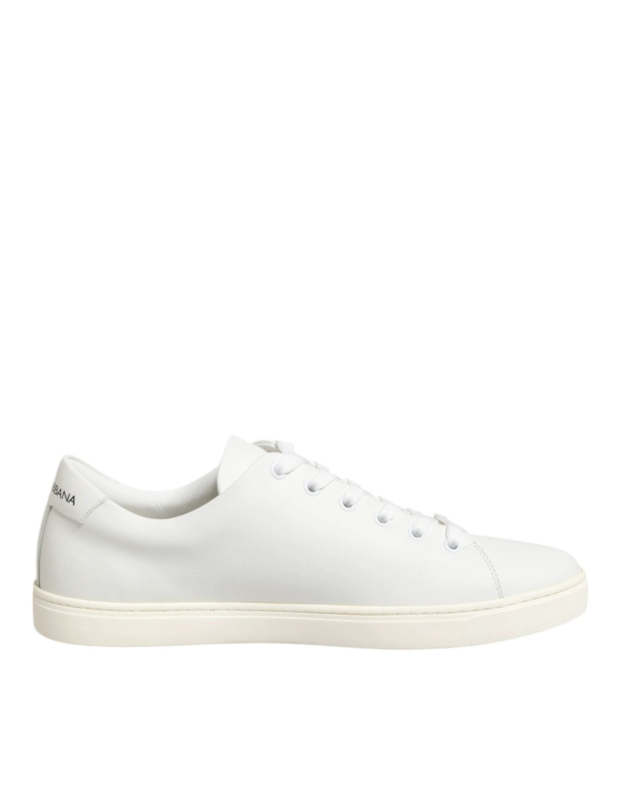 Dolce & Gabbana White Leather Sacred Heart Patch Sneakers Shoes by Dolce & Gabbana