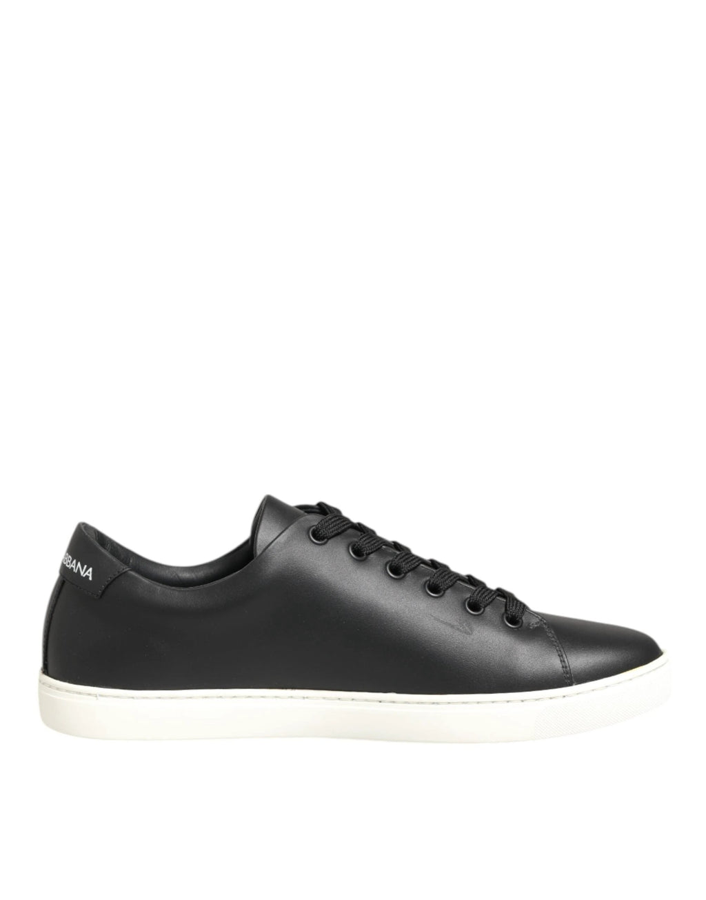 Dolce & Gabbana Black White Leather Crystal Heart Sneakers Shoes by Dolce & Gabbana