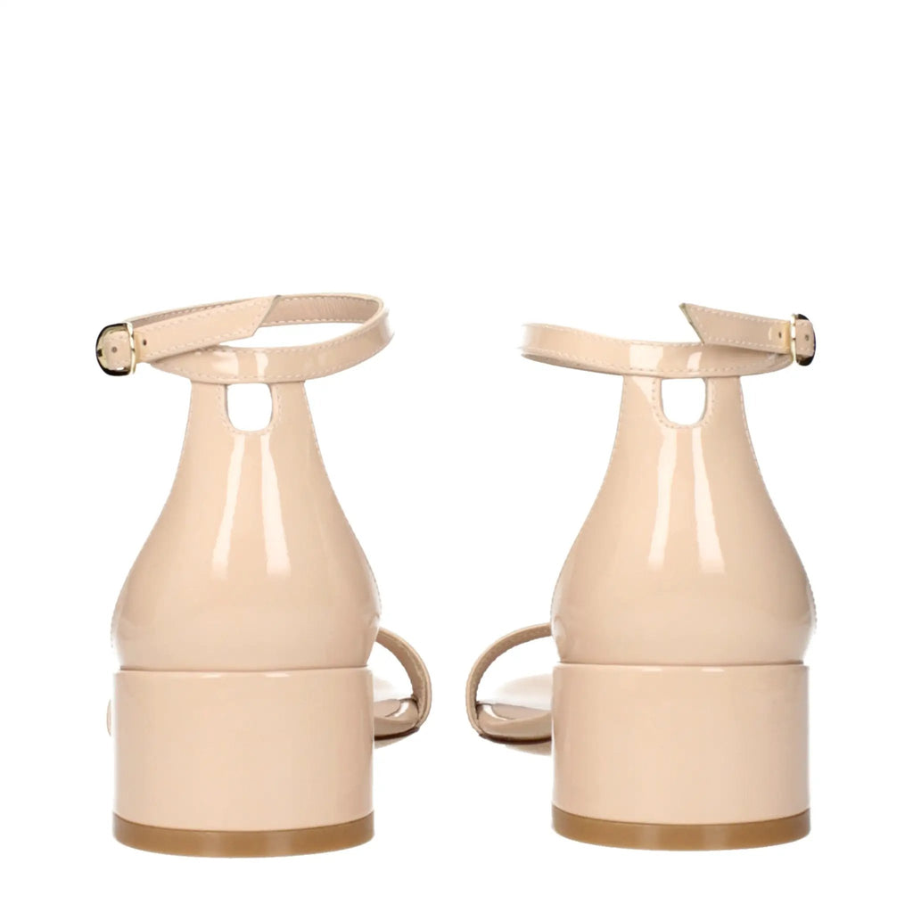 Sandales plates en cuir beige Stuart Weitzman