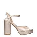 Sandales à plateforme en cuir beige Stuart Weitzman