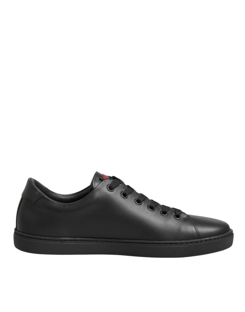 Dolce & Gabbana Black Leather Crystal Heart Low Top Sneakers Shoes by Dolce & Gabbana