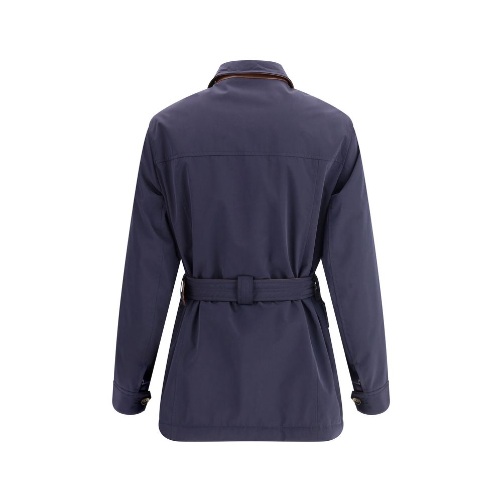Manteau en polyester bleu Brunello Cucinelli