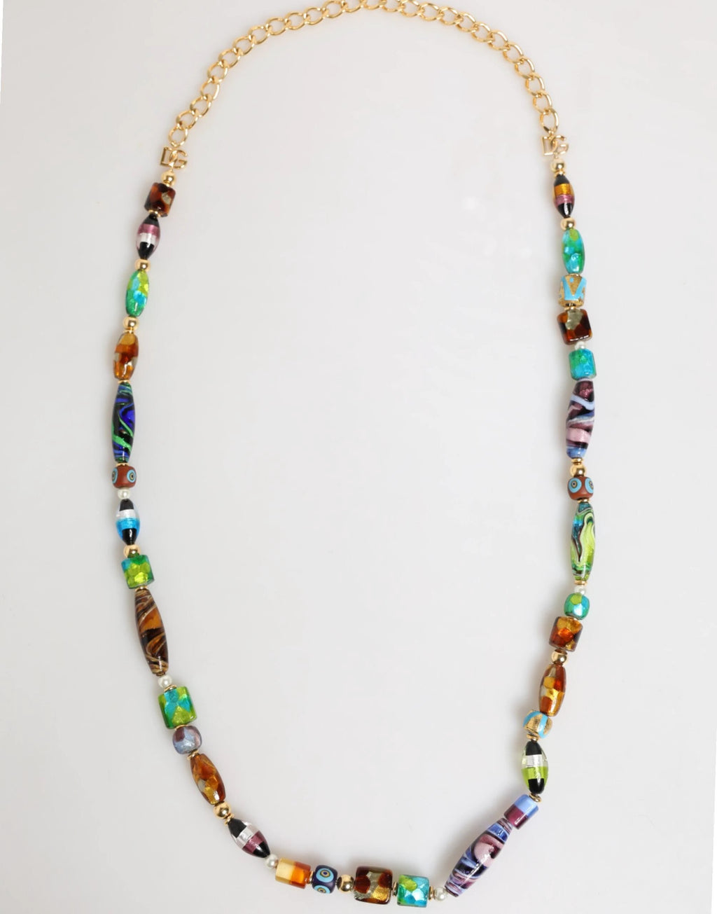 Dolce & Gabbana Multicolor Murano Glass Beads Brass Women Jewelry Necklace by Dolce & Gabbana