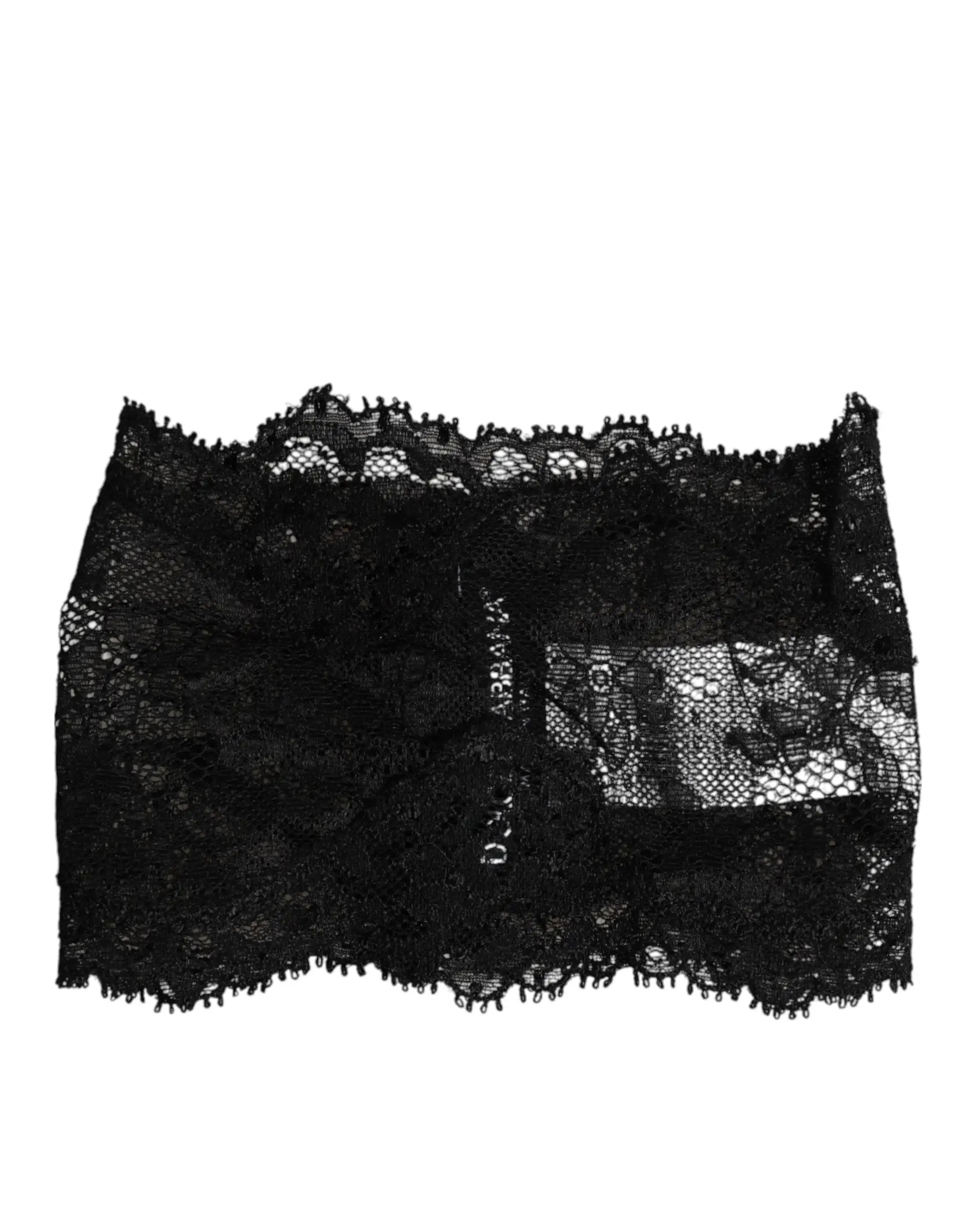 Écharpe tour de cou en dentelle noire Dolce & Gabbana