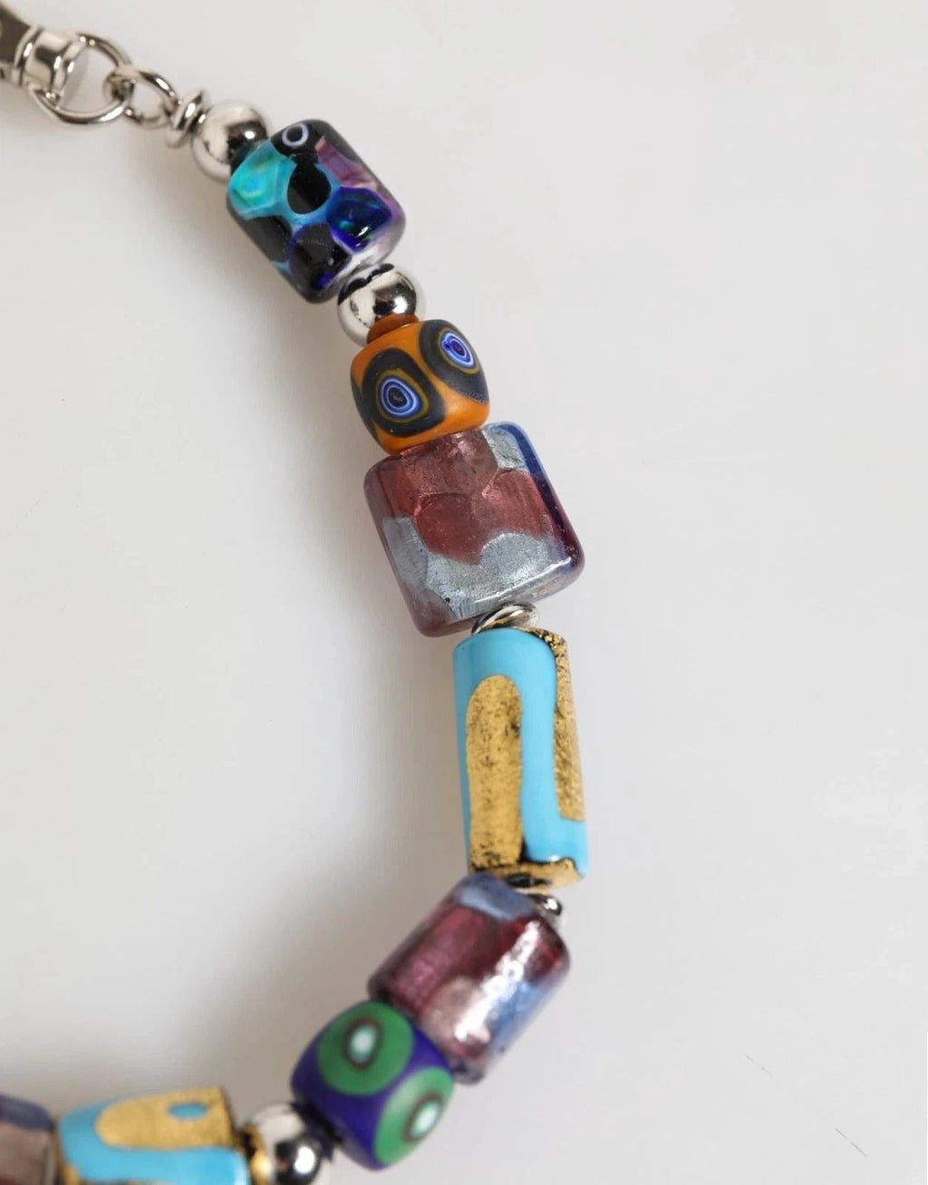 Dolce & Gabbana Multicolor Murano Glass Beads Brass Zamak Necklace by Dolce & Gabbana